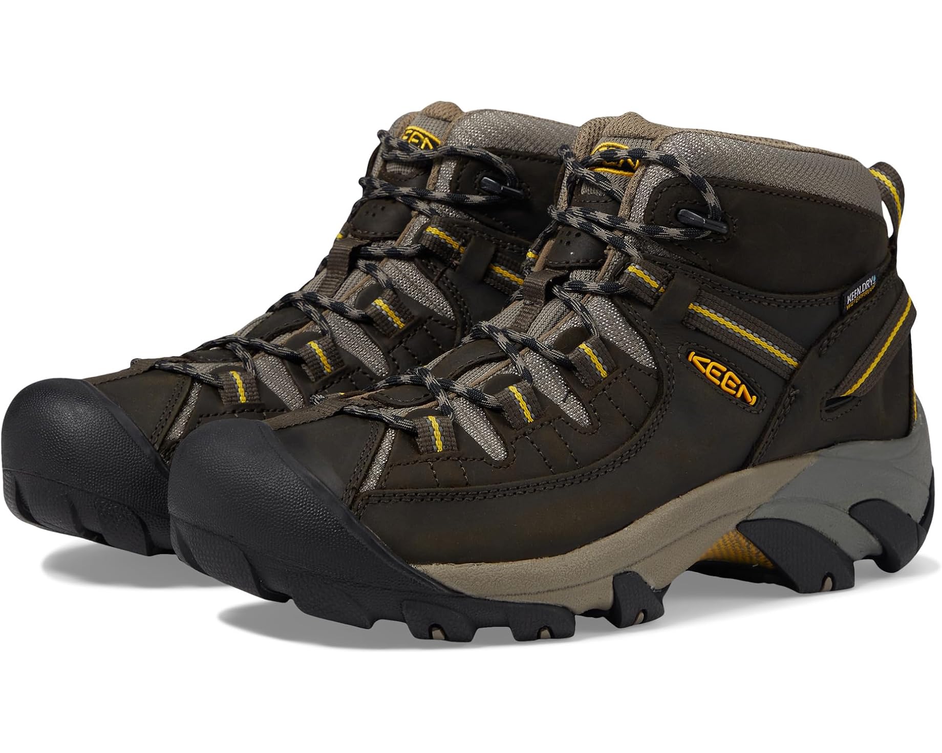(取寄) キーン メンズ ターギー リ ミッド KEEN men Targhee II Mid Black Olive/Yellow｜スウィートラグ