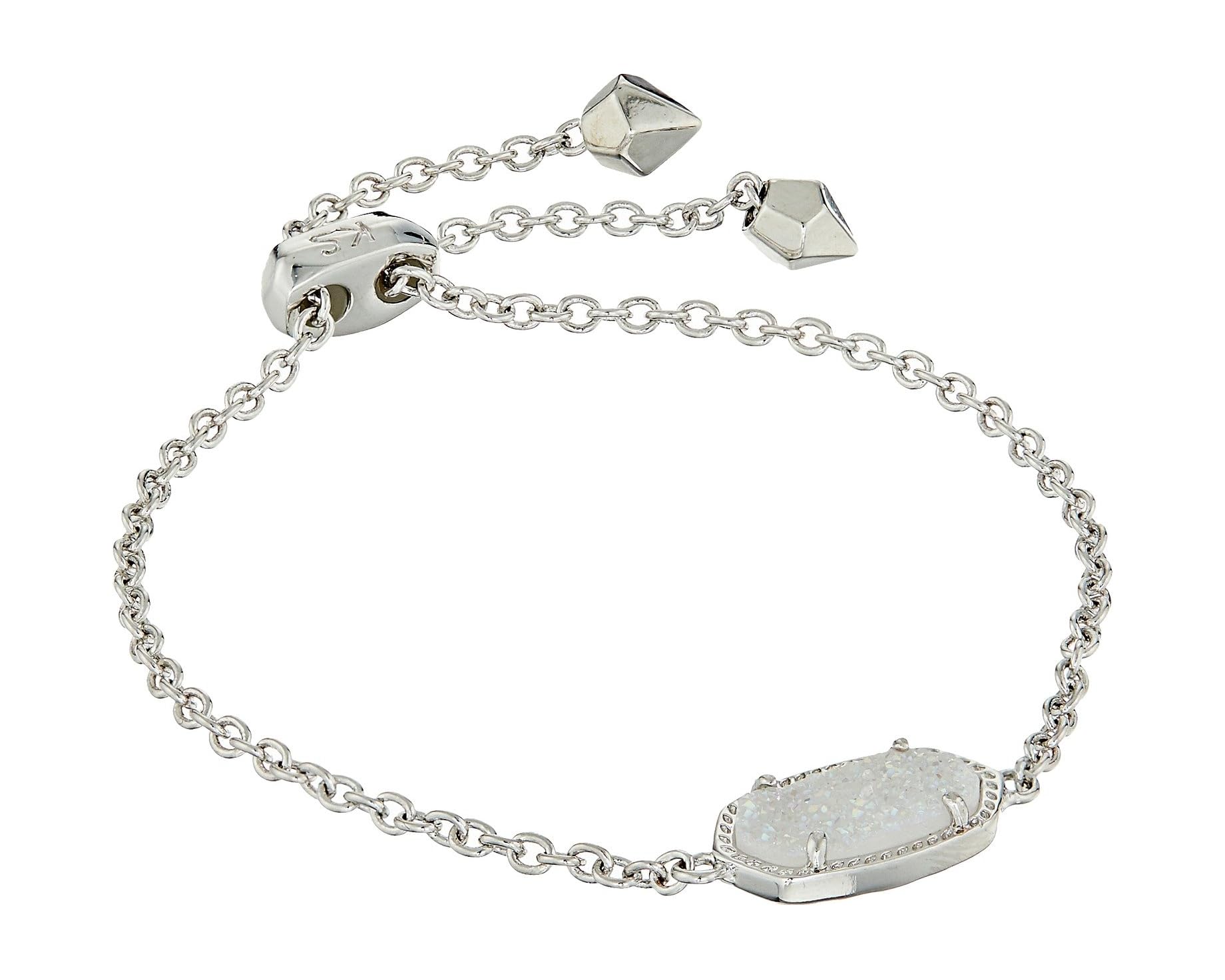 (取寄) ケンドラスコット エレーナ デリケート チェイン ブレスレット Kendra Scott Elaina Delicate Chain Bracelet Rhodium/Iridescent Drusy|スウィートラグ
