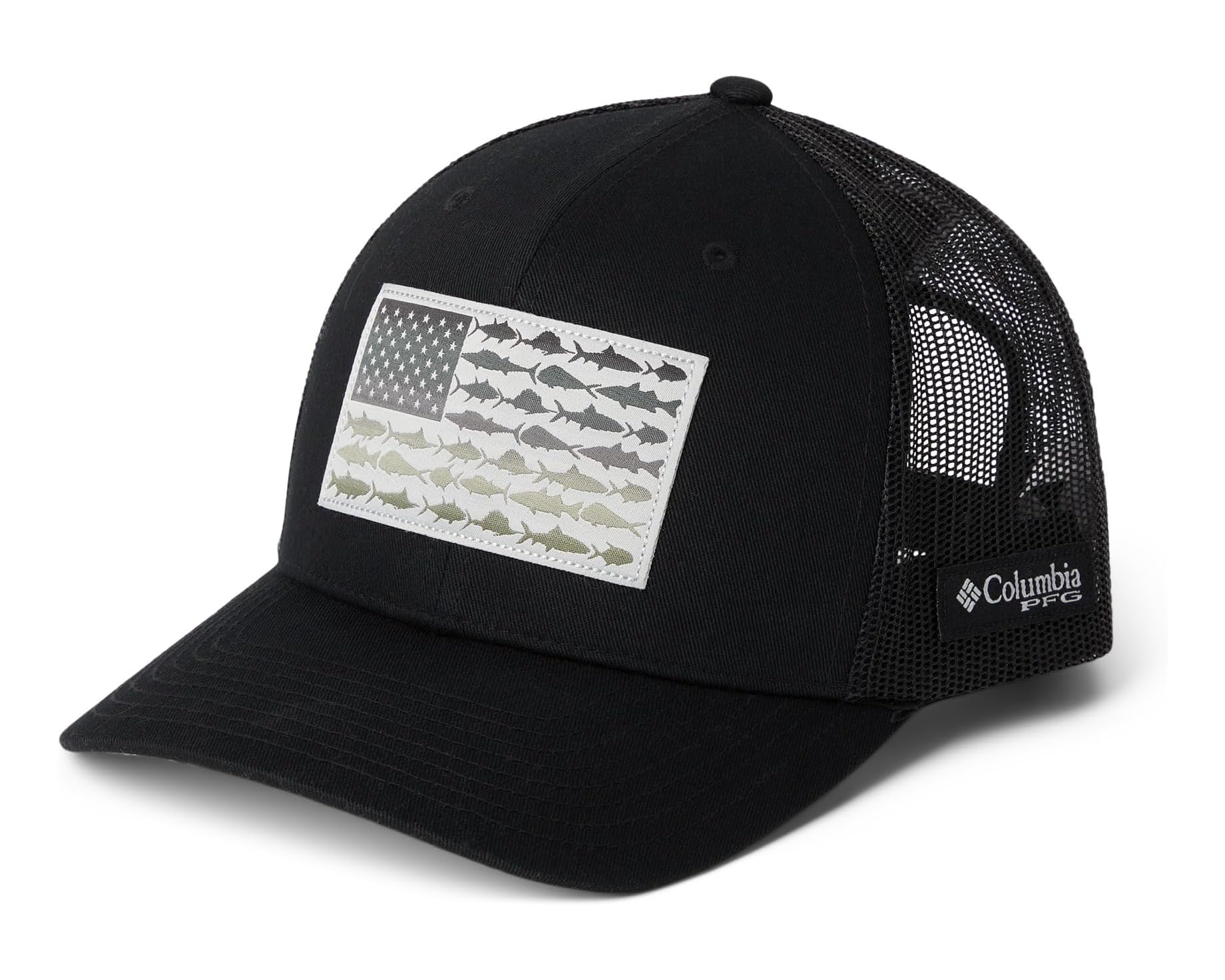 (取寄) コロンビア パフォーマンス フィッシング ギア フィッシュ フロッグ メッシュ スナップ バック Columbia PFG Fish Flag Mesh Snap Back Black/Black/Cool Grey|スウィートラグ