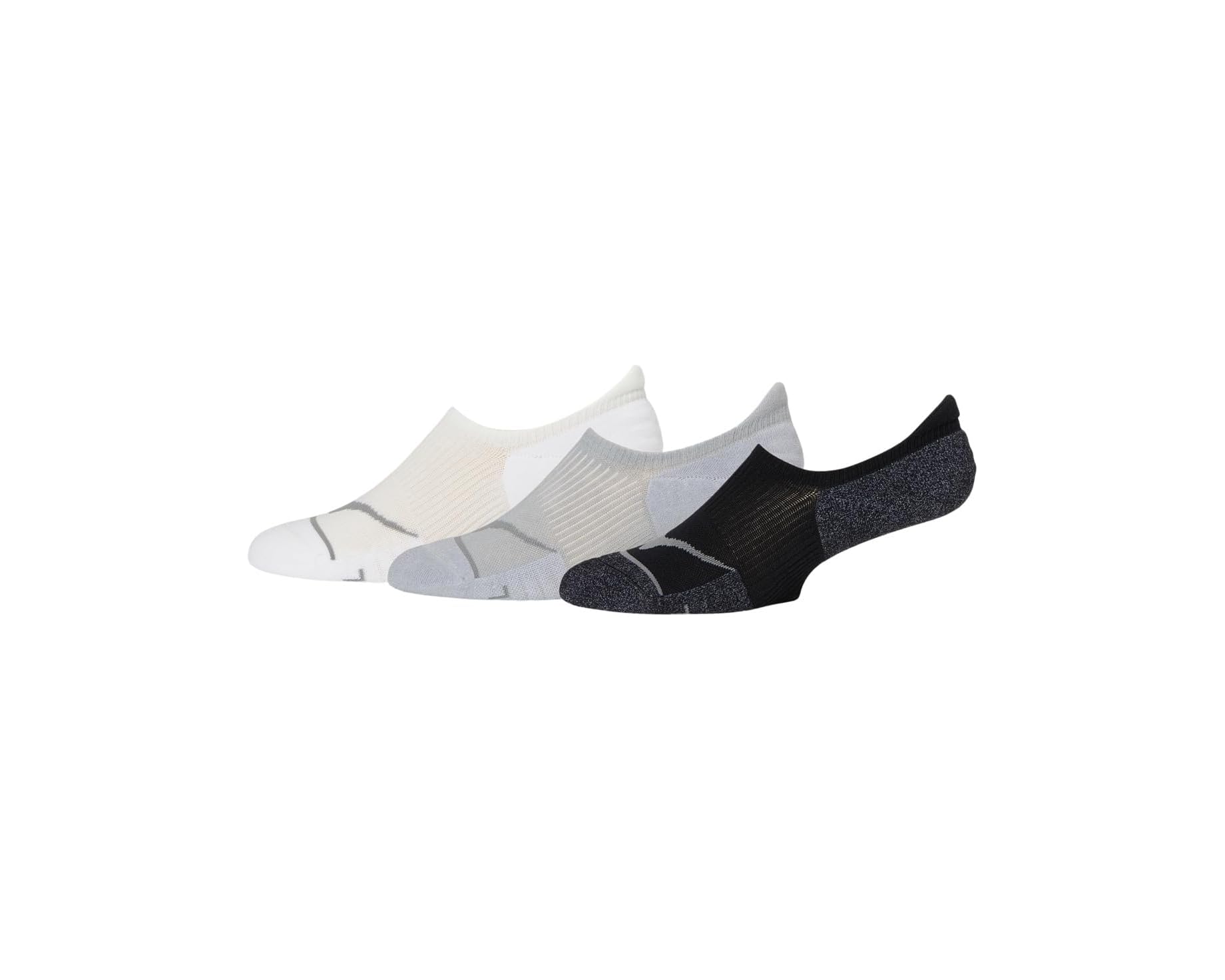 (取寄) ホカオネオネ ユニセックス インビジブル ソックス 3-パック Hoka unisex Invisible Socks 3-Pack White/Stellar Grey/Black｜スウィートラグ