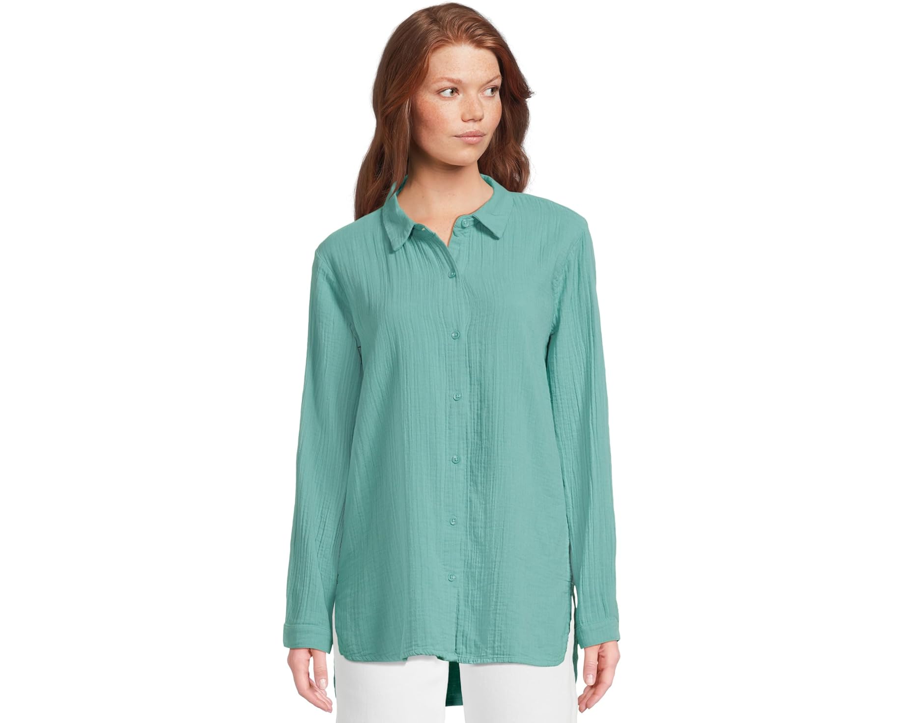 (取寄) モッドオードック レディース ロング スリーブ ボタンアップ シャツ Mod-o-doc women Long Sleeve Button-Up Shirt Open Water｜スウィートラグ