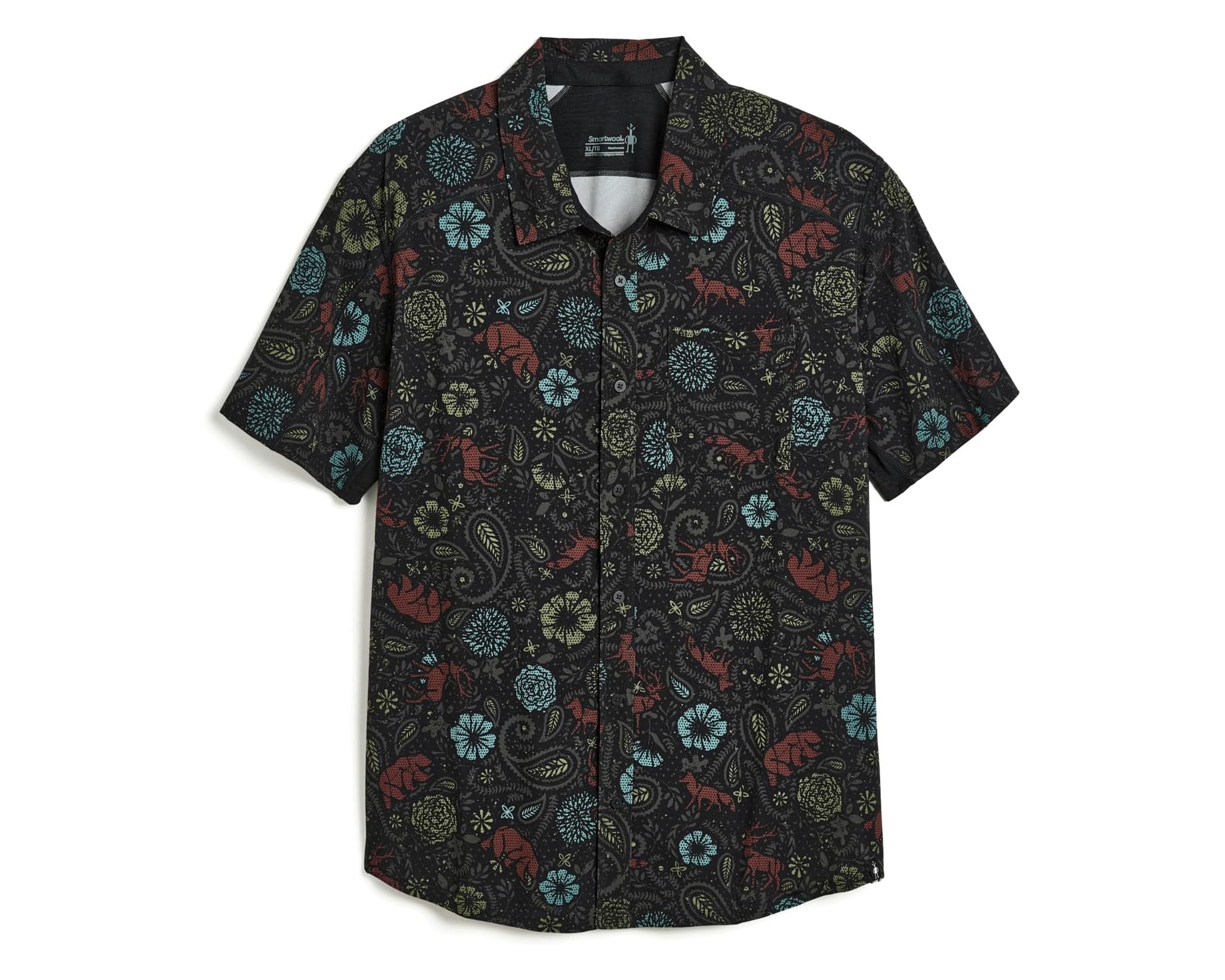 (取寄) スマートウール メンズ エブリデイ ショート スリーブ ボタンダウン Smartwool men Everyday Short Sleeve Button-Down Black Paisley|スウィートラグ
