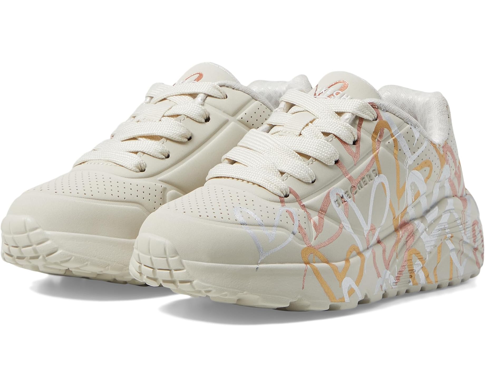 (取寄) スケッチャーズ キッズ キッズ ウノ ライト - メタリック ラブ 314067L (リトル キッド/ビッグ キッド) SKECHERS KIDS kids Uno Lite - Metallic Love 314067L (Little Kid/Big Kid) Natural/Multi｜スウィートラグ