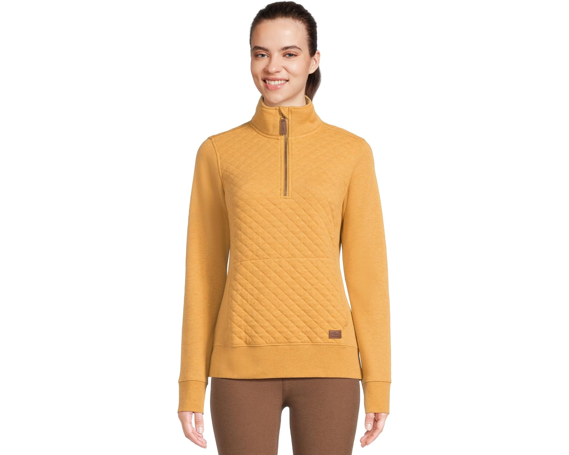 (取寄) エルエルビーン レディース キルテッド スウェットシャツ 1/4 ジップ プルオーバー ロング スリーブ L.L.Bean women Quilted Sweatshirt 1/4 Zip Pullover Long Sleeve Toffee Heather|スウィートラグ