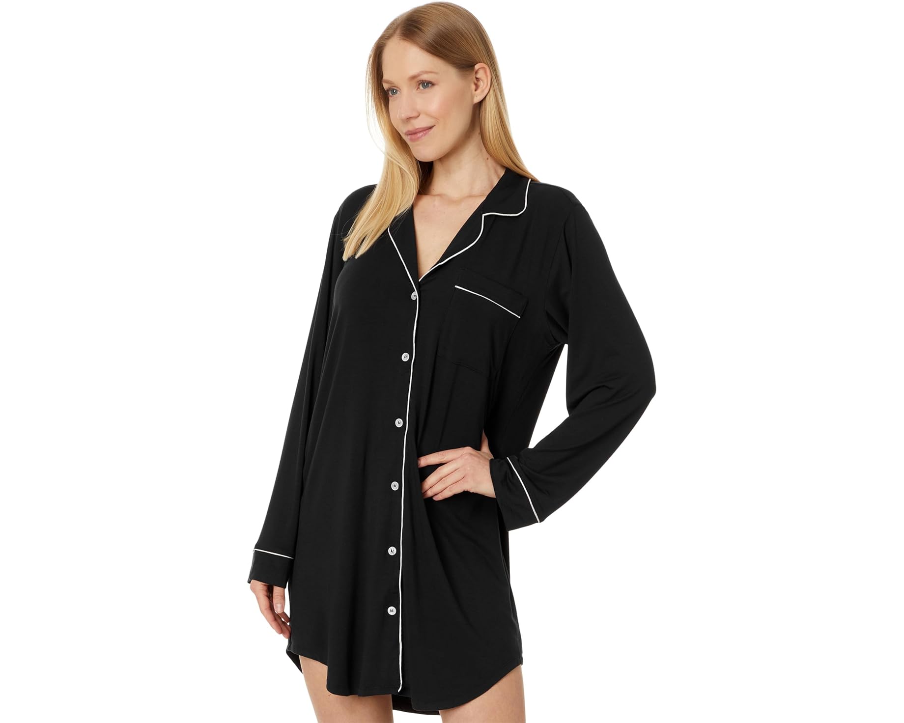 (取寄) エバージェイ レディース ジゼル テンセル モーダル スリープシャツ Eberjey women Gisele TENCEL Modal Sleepshirt Black/Sorbet Pink|スウィートラグ