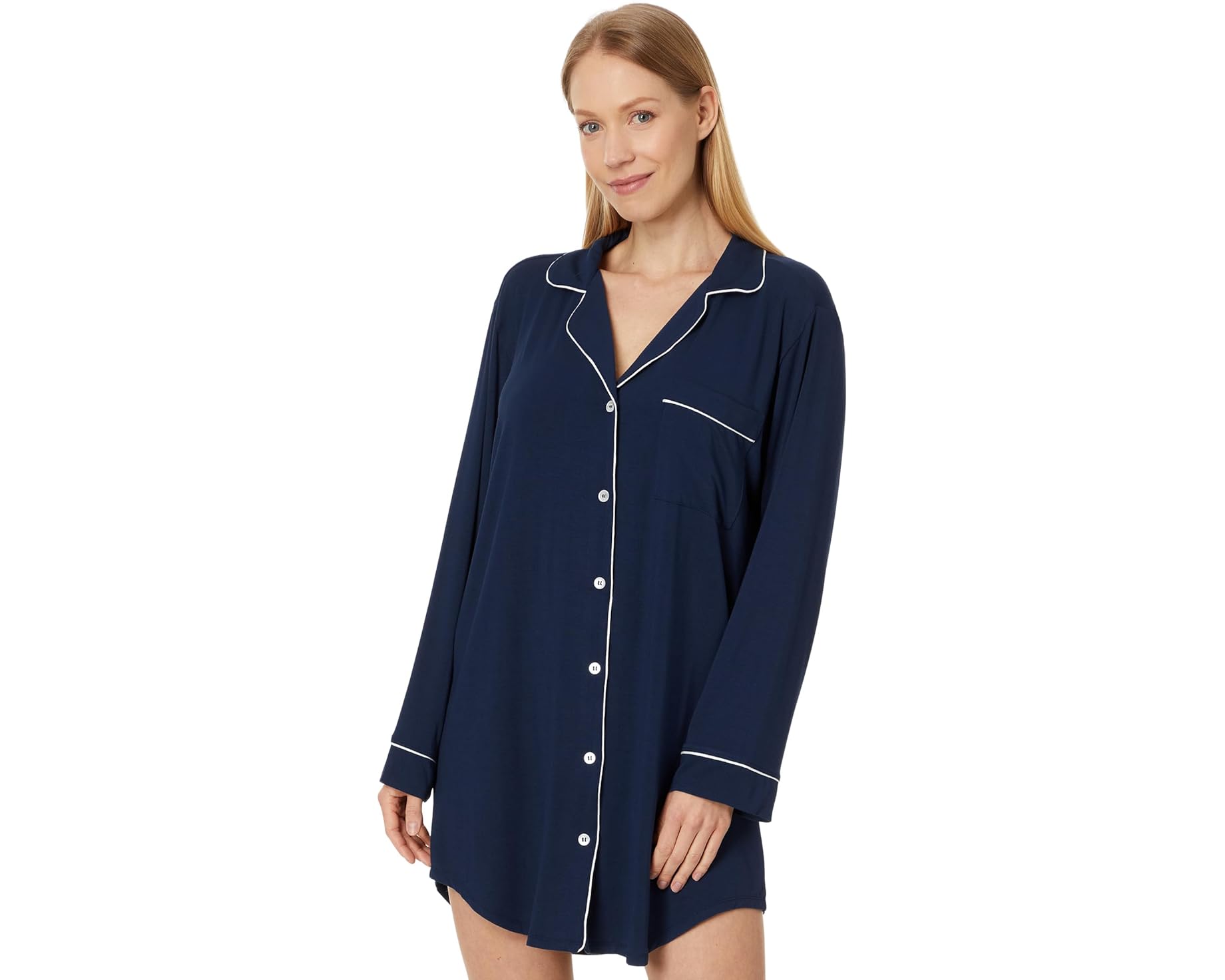 (取寄) エバージェイ レディース ジゼル テンセル モーダル スリープシャツ Eberjey women Gisele TENCEL Modal Sleepshirt Navy/Ivory|スウィートラグ