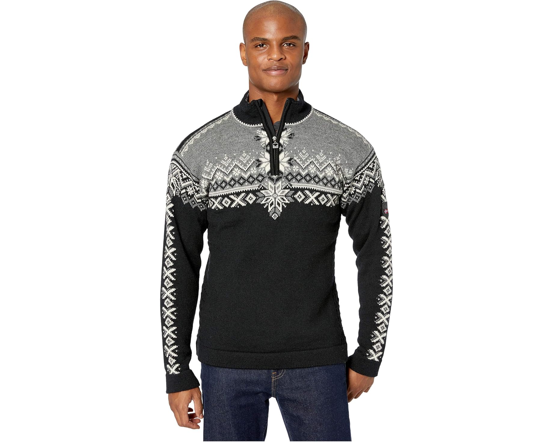 (取寄) ダーレオブノルウェー メンズ 140th アニバーサリー マスキュリン セーター Dale of Norway men 140th Anniversary Masculine Sweater Black/Smoke/Off-White｜スウィートラグ