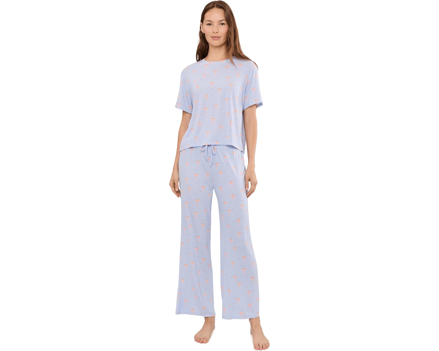 (取寄) レディース オール アメリカン ティー パンツ セット HONEYDEW women All American Tee Pant Set Moonbeam Rose|スウィートラグ