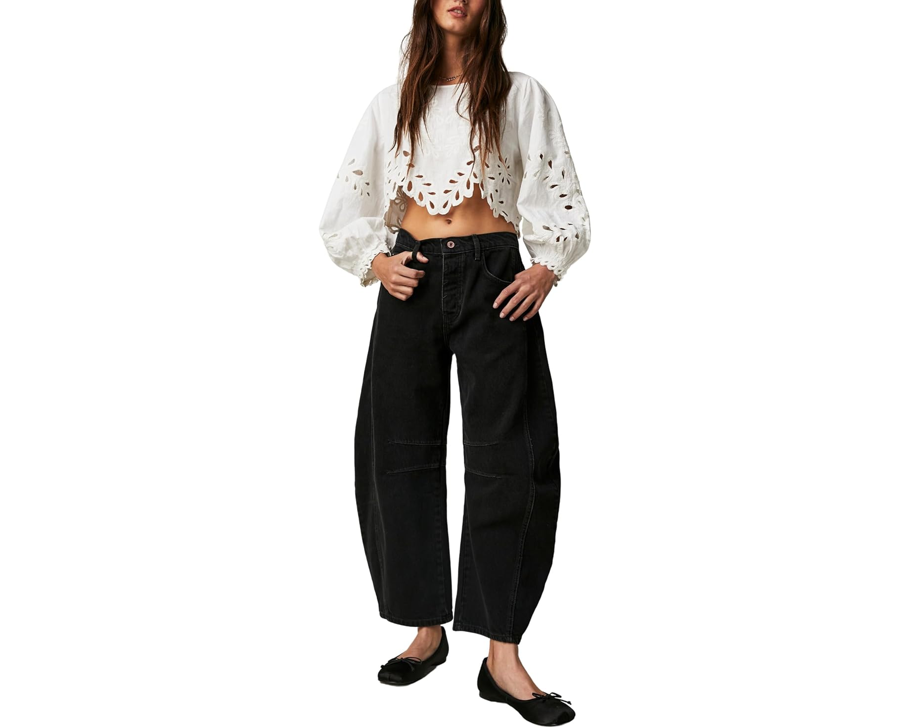 (取寄) フリーピープル レディース ウィー ザ フリー グッド ラック ミッドライズ バレル ジーンズ Free People women We The Free Good Luck Mid-Rise Barrel Jeans Soundwave|スウィートラグ