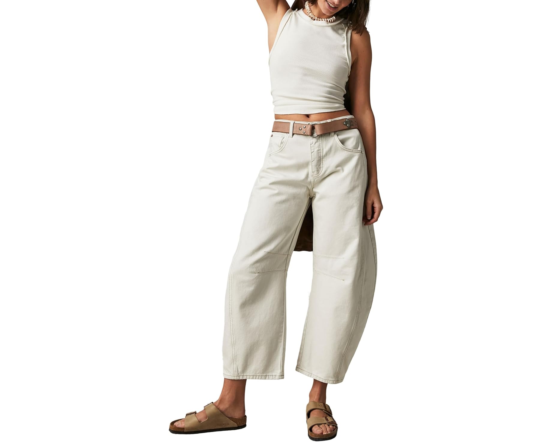 (取寄) フリーピープル レディース ウィー ザ フリー グッド ラック ミッドライズ バレル ジーンズ Free People women We The Free Good Luck Mid-Rise Barrel Jeans Milk｜スウィートラグ