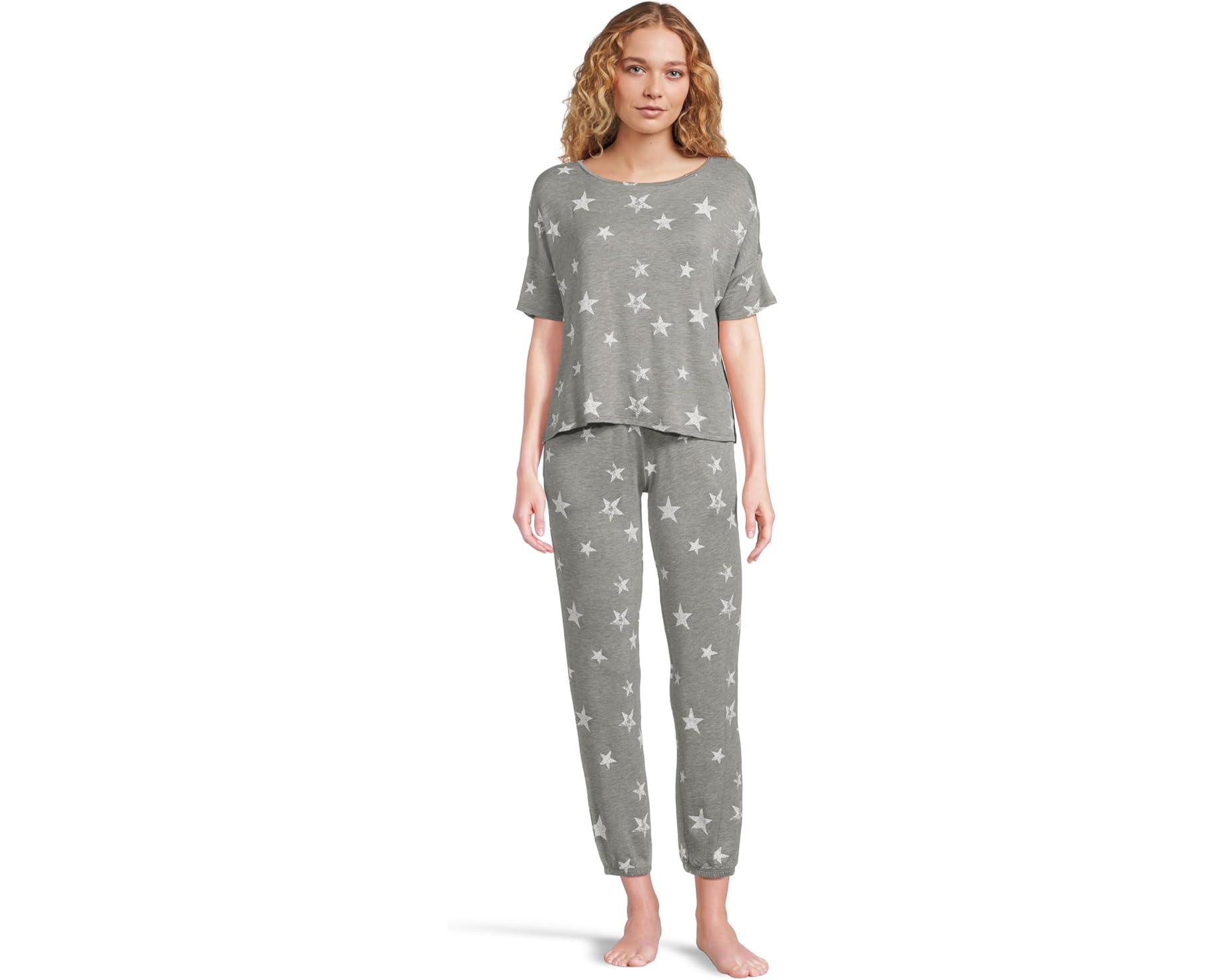 (取寄) レディース サン ラバー フレンチ テリー ラウンジ セット HONEYDEW women Sun Lover French Terry Lounge Set Heather Grey Stars｜スウィートラグ