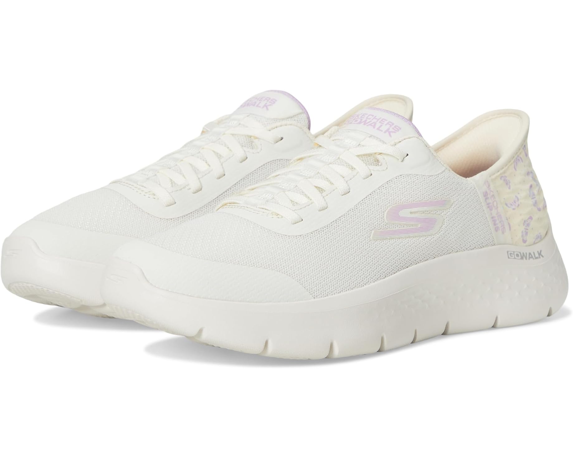 (取寄) スケッチャーズ パフォーマンス レディース ゴー ウォーク フレックス EVA ハンズ フリー スリップ-インス SKECHERS Performance women Go Walk Flex Eva Hands Free Slip-Ins Natural/Purple｜スウィートラグ