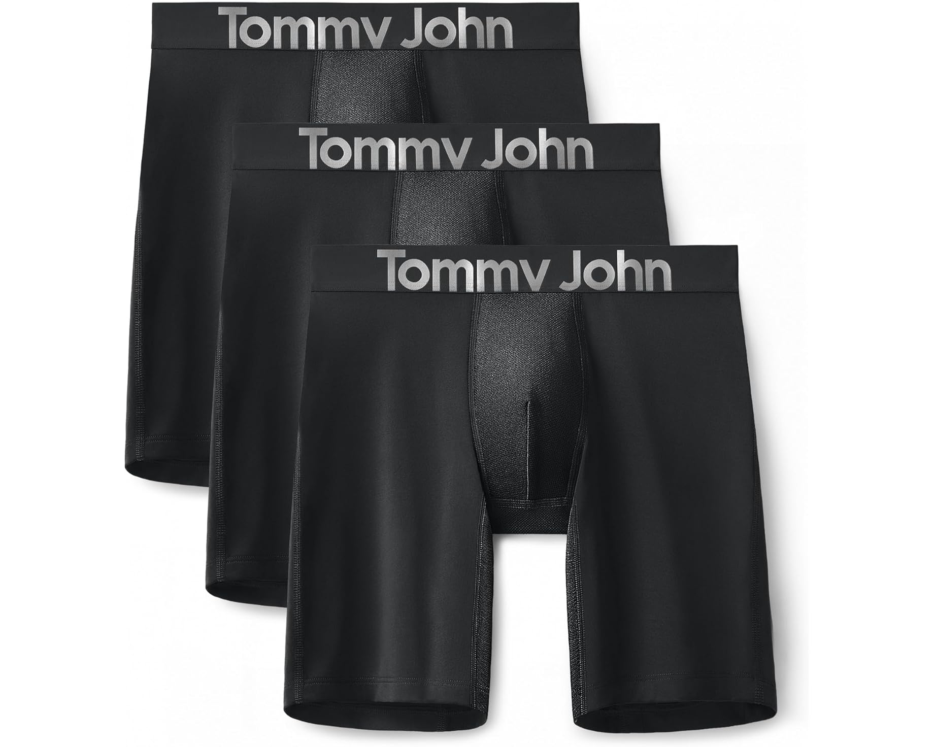 (取寄) トミー ジョン メンズ 360 スポーツ ミクロ ボクサー ブリーフ 3-パック Tommy John men 360 Sport Micro 8" Boxer Brief 3-pack Black 1｜スウィートラグ