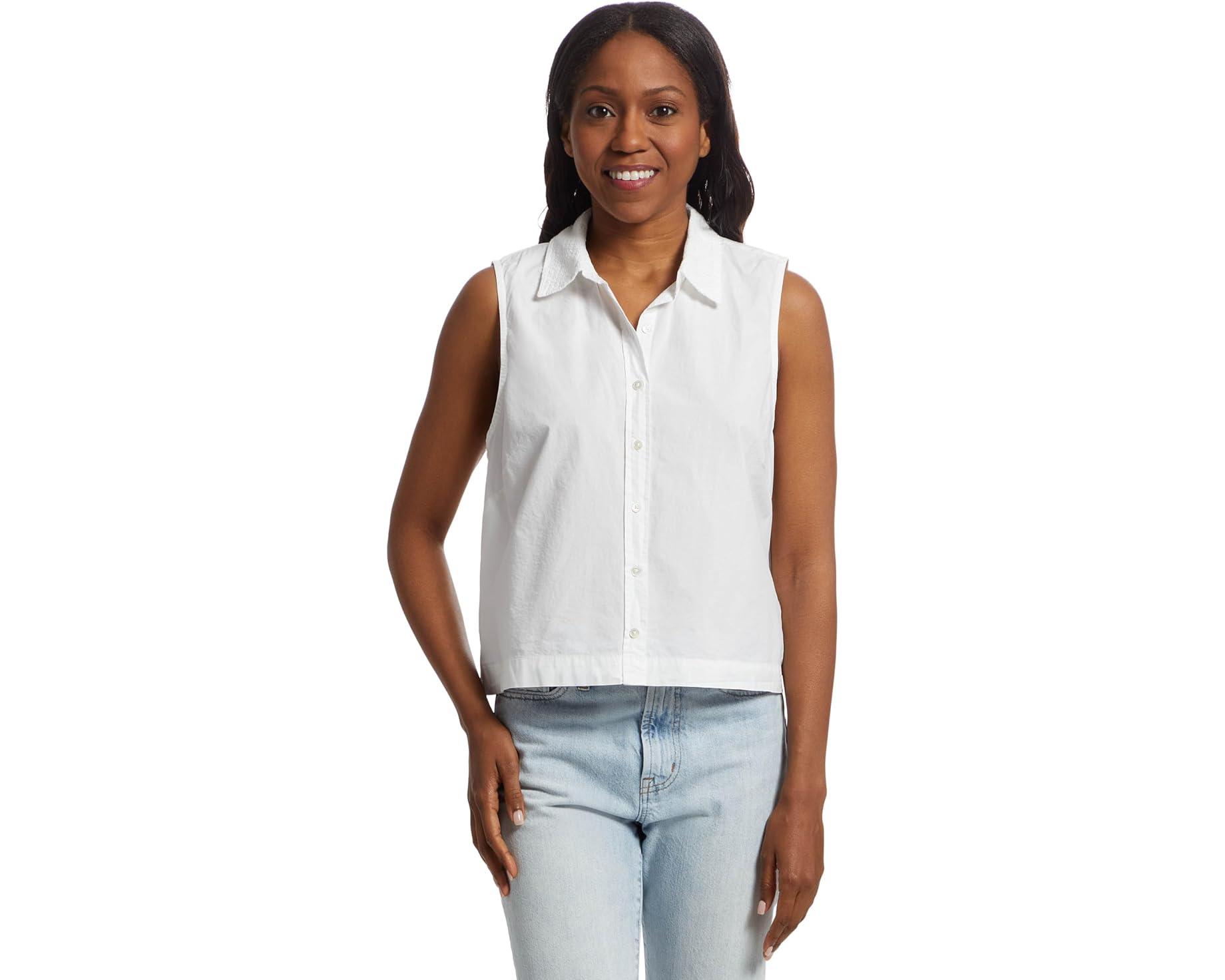 (取寄) リラ P レディース アイレット カラー スリーブレス シャツ Lilla P women Eyelet Collar Sleeveless Shirt White|スウィートラグ