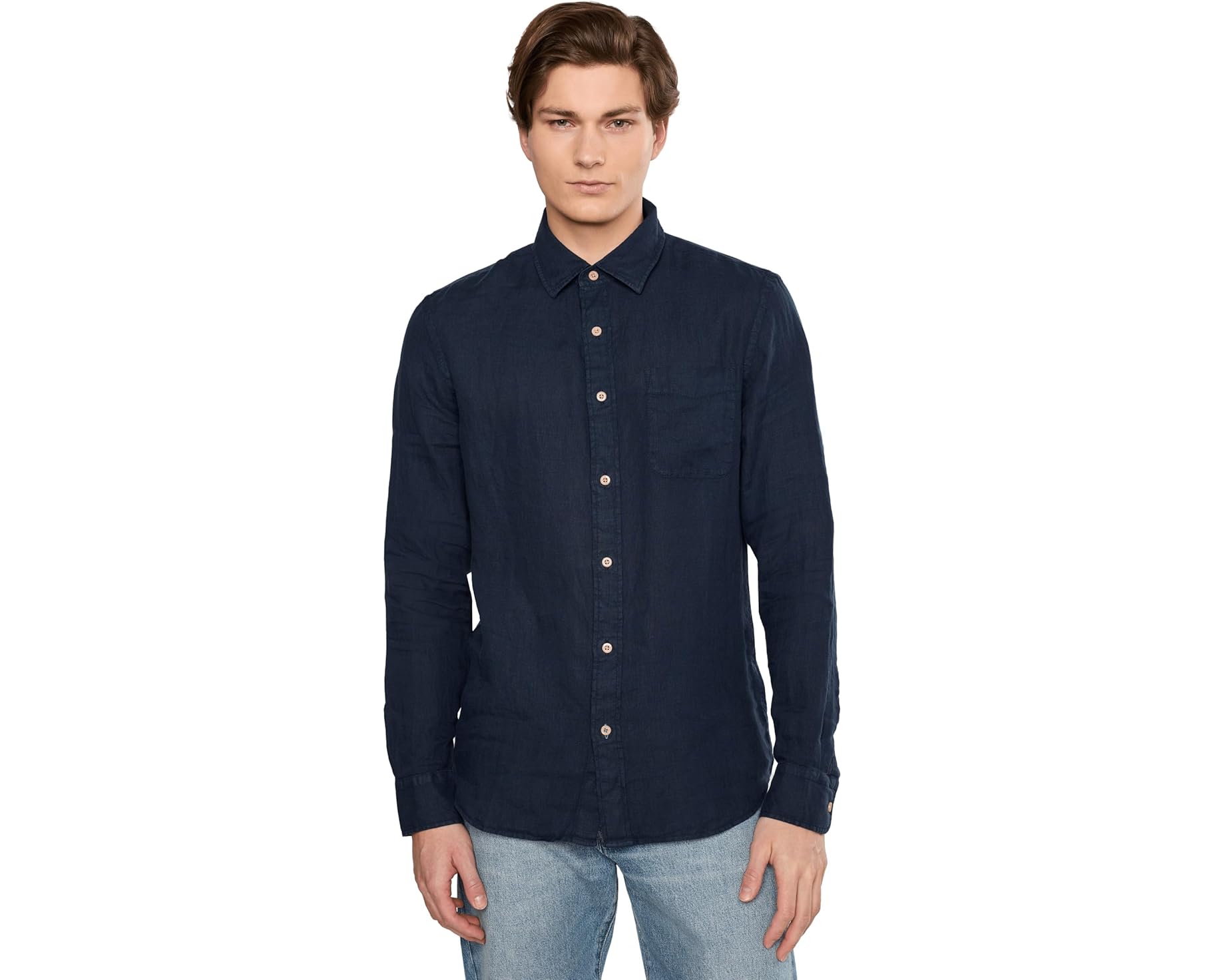 (取寄) ファリティ メンズ ラグナ リネン シャツ Faherty men Laguna Linen Shirt Island Navy｜スウィートラグ