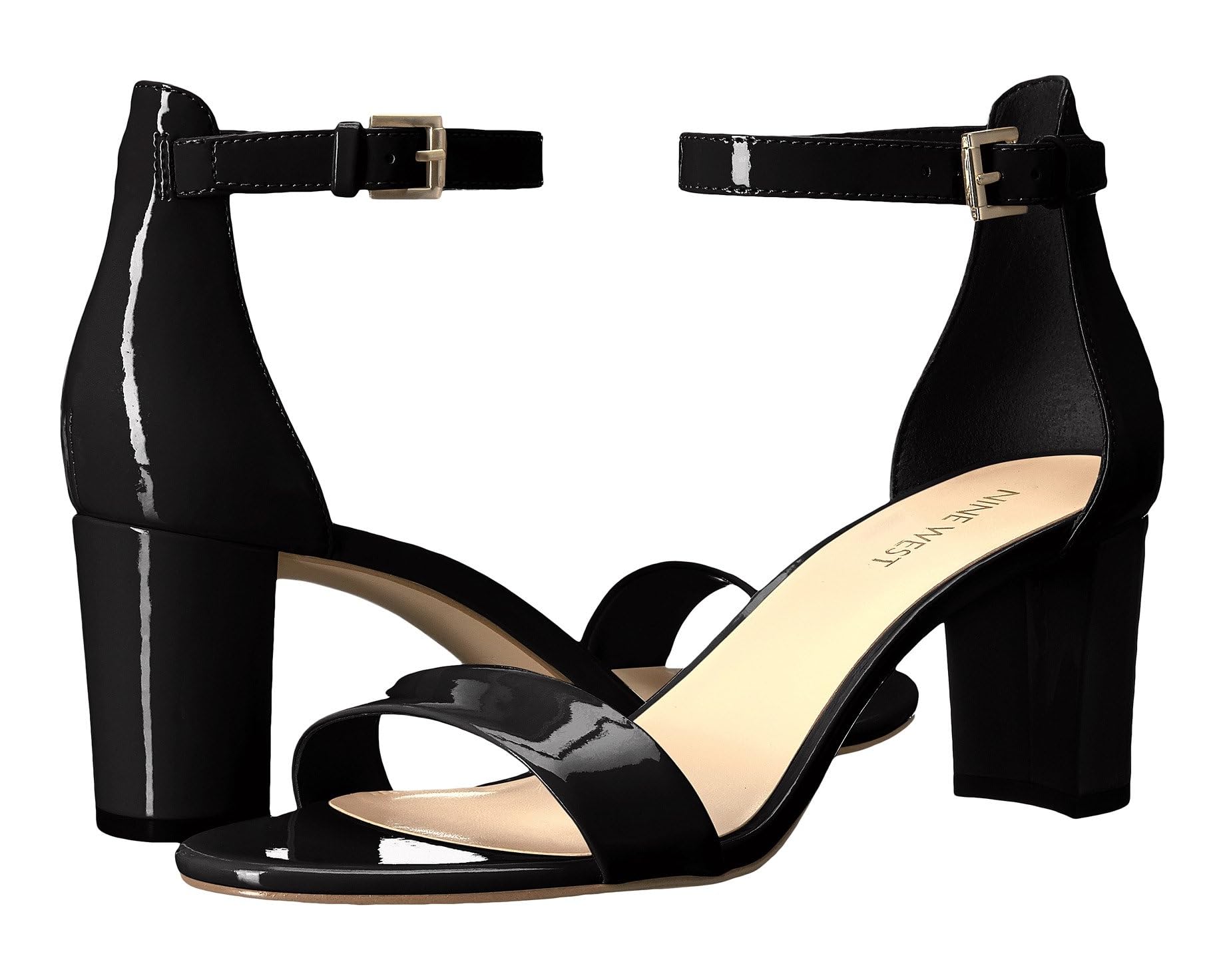 (取寄) ナインウエスト レディース プルース ブロック ヒール サンダル Nine West women Pruce Block Heel Sandal Black Sleek Patent PU｜スウィートラグ 23,280円