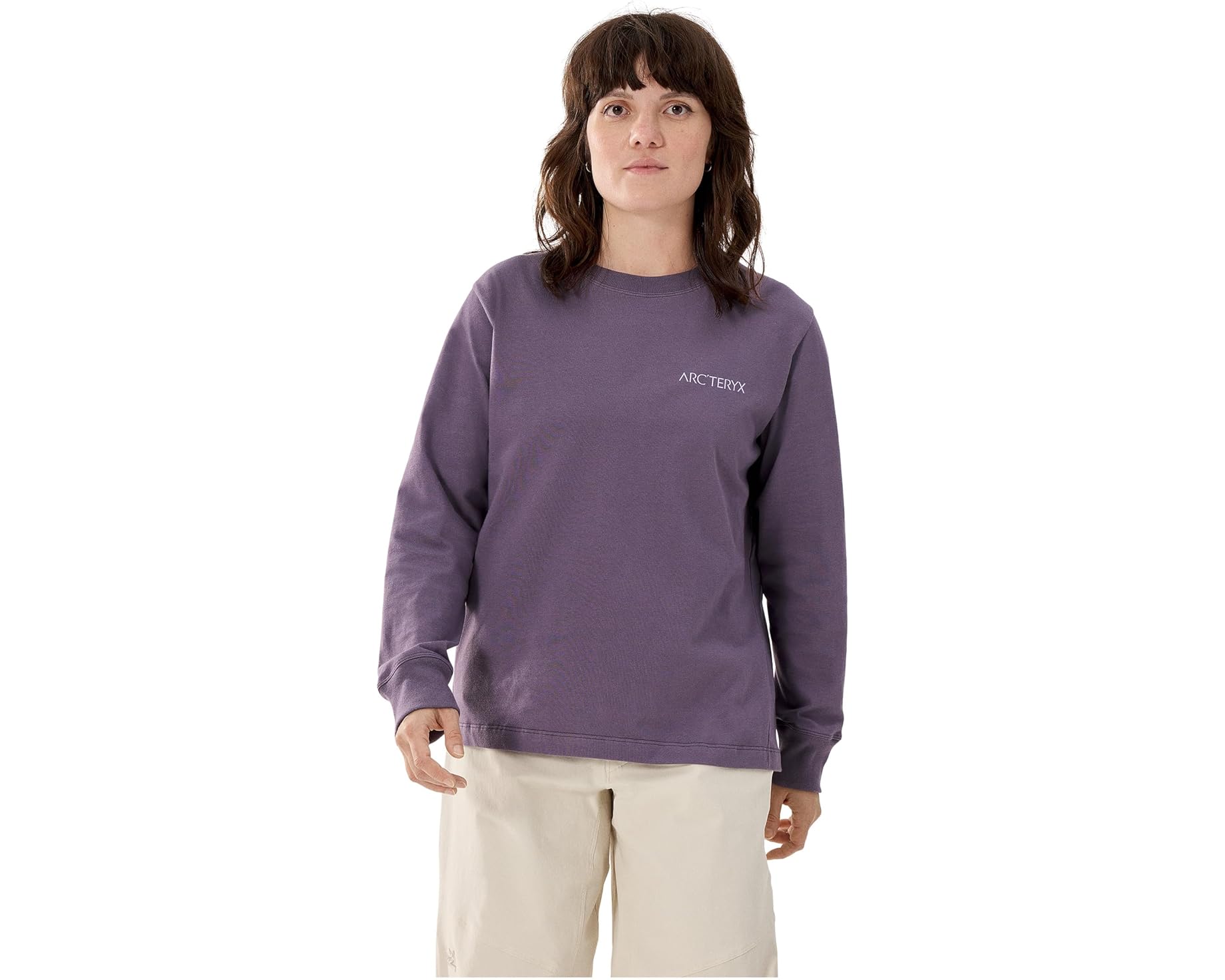 (取寄) レディース クラッグ コットン バード クルー ロング スリーブ Arc'teryx women Kragg Cotton Bird Crew Long Sleeve Light Moondrop｜スウィートラグ