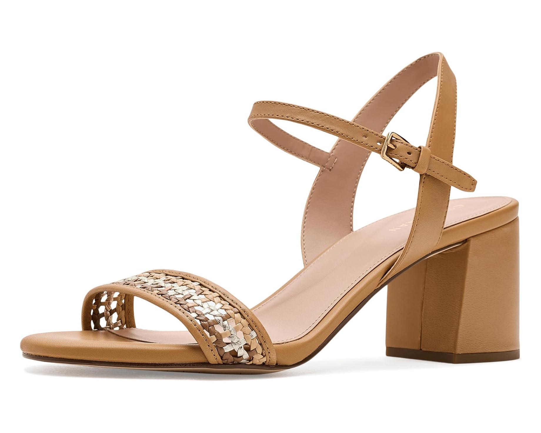 (取寄) コールハーン レディース ジョシー ブロック ヒール サンダル (65 mm) Cole Haan women Josie Block Heel Sandal (65 mm) Biscuit Leather/Neutral Woven|スウィートラグ