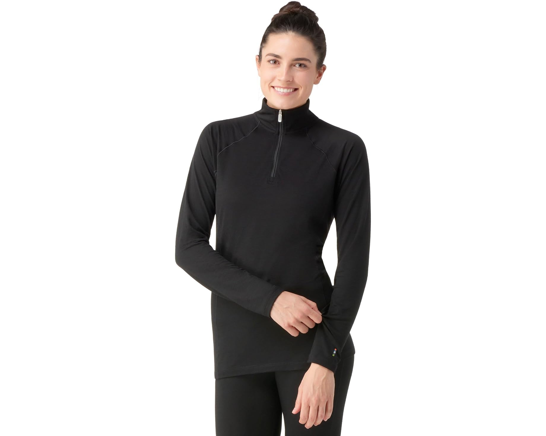 (取寄) スマートウール レディース クラシック オール-シーズン メリノ ベース レイヤー 1/4 ジップ Smartwool women Classic All-Season Merino Base Layer 1/4 Zip Black｜スウィートラグ