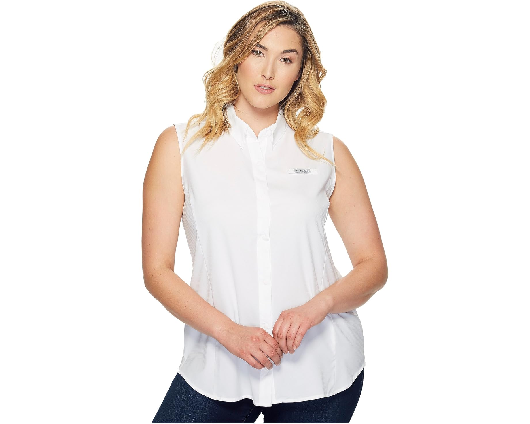 (取寄) コロンビア レディース プラス サイズ タミアミ スリーブレス シャツ Columbia women Plus Size Tamiami Sleeveless Shirt White｜スウィートラグ