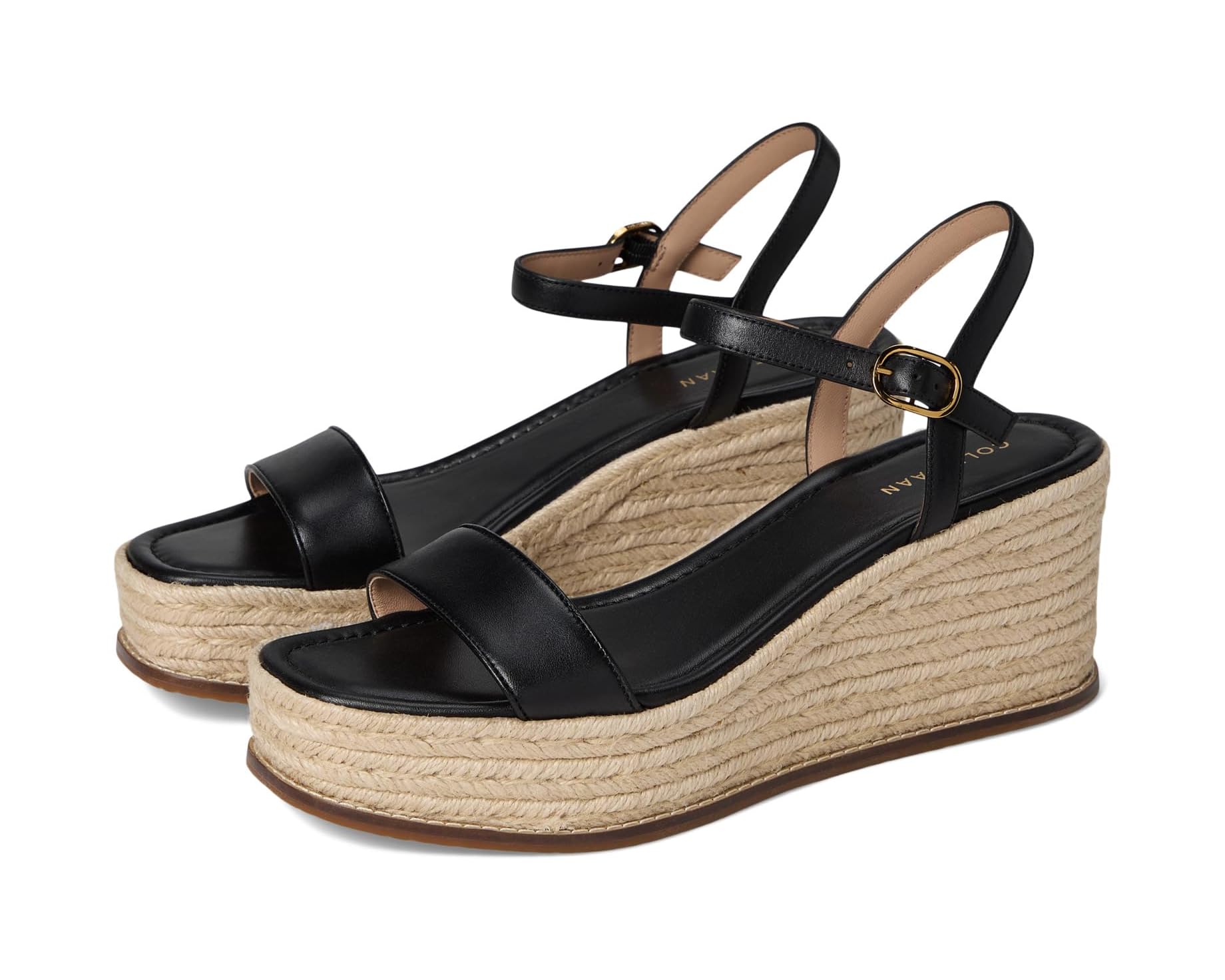 (取寄) コールハーン レディース クラウドフィール エスパドリーユ Cole Haan women Cloudfeel Keeton Espadrille Flatforms Black Leather|スウィートラグ