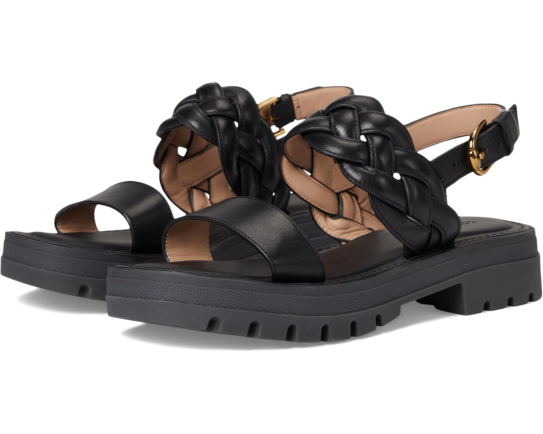 (取寄) コールハーン レディース クレシーダ ラグ サンダル Cole Haan women Cressida Lug Sandal Black Leather｜スウィートラグ