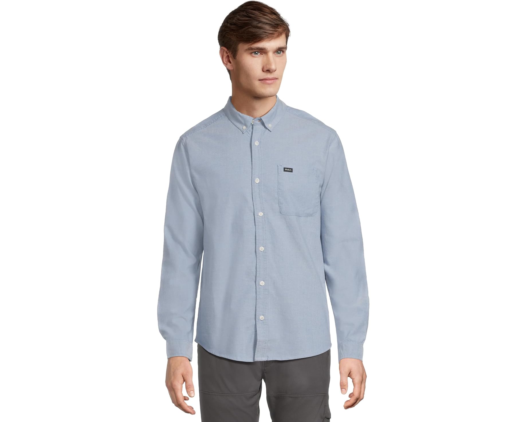 (取寄) ルーカ メンズ ザッツル ドゥ ストレッチ ロング スリーブ ウーブン RVCA men Thatll Do Stretch Long Sleeve Woven Oxford Blue|スウィートラグ