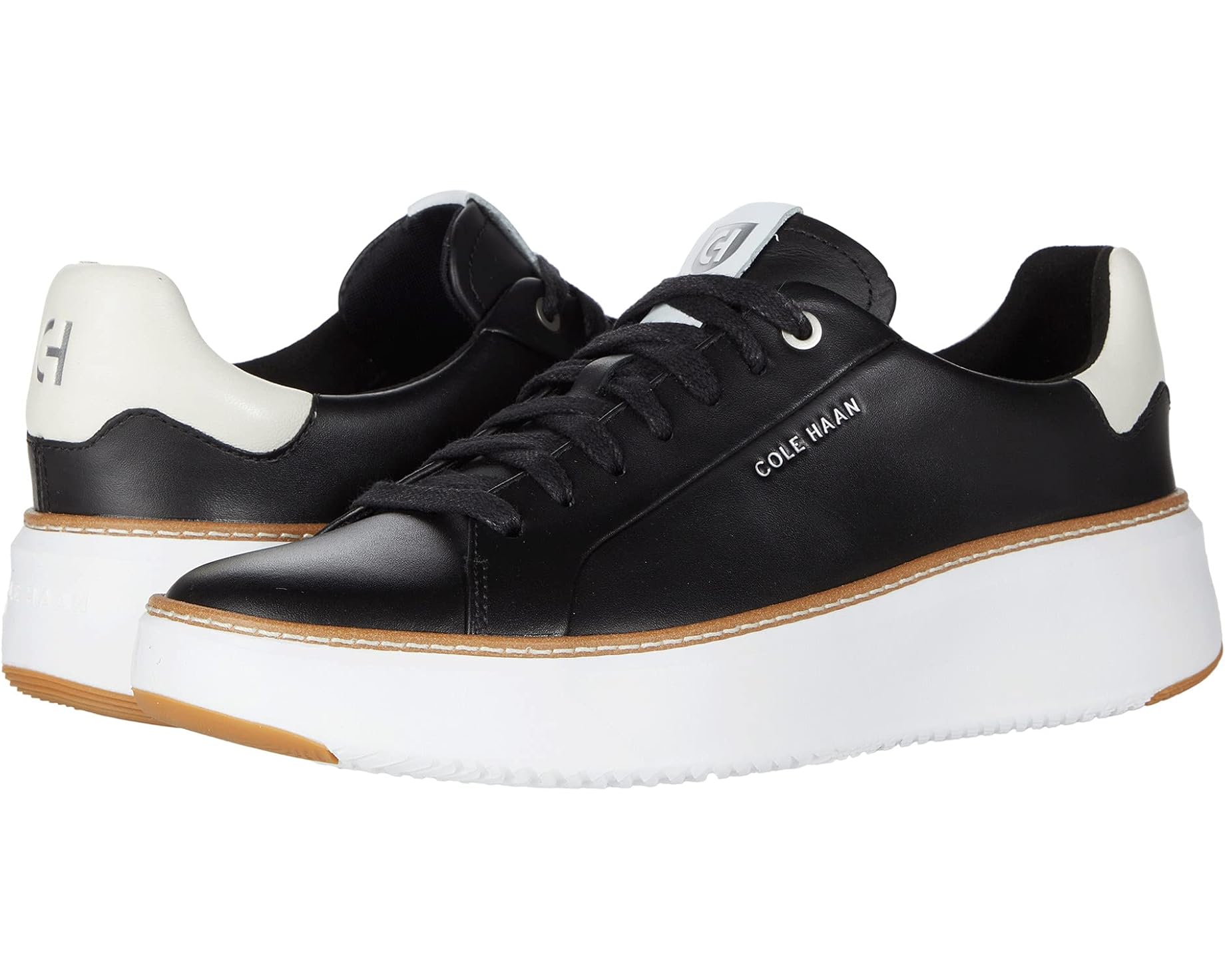 (取寄) コールハーン レディース グランドプロ トップスピン スニーカー Cole Haan women Grandpro Topspin Sneakers Black/White Leather｜スウィートラグ