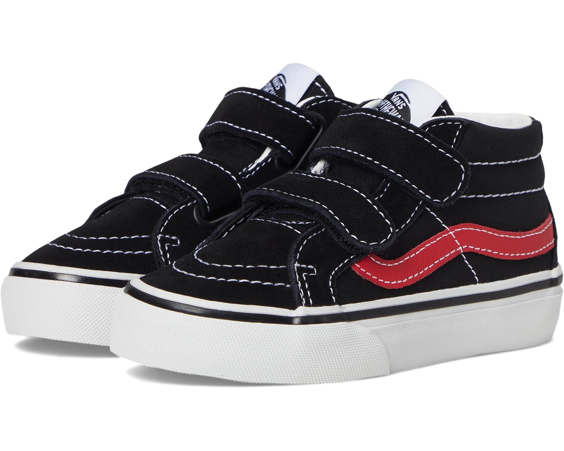(取寄) バンズ キッズ Sk8-ミッド リイシュー V (リトル キッド) Vans kids Sk8-Mid Reissue V (Little Kid) Retro Pop Black/Red｜スウィートラグ