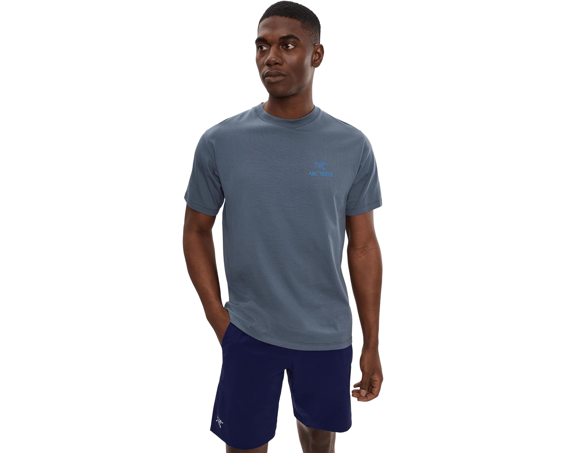 (取寄) メンズ クラッグ Sl コットン バード ワード ショート スリーブ Arc'teryx men Kragg SL Cotton Bird Word Short Sleeve Dark Stratus/Fluidity｜スウィートラグ