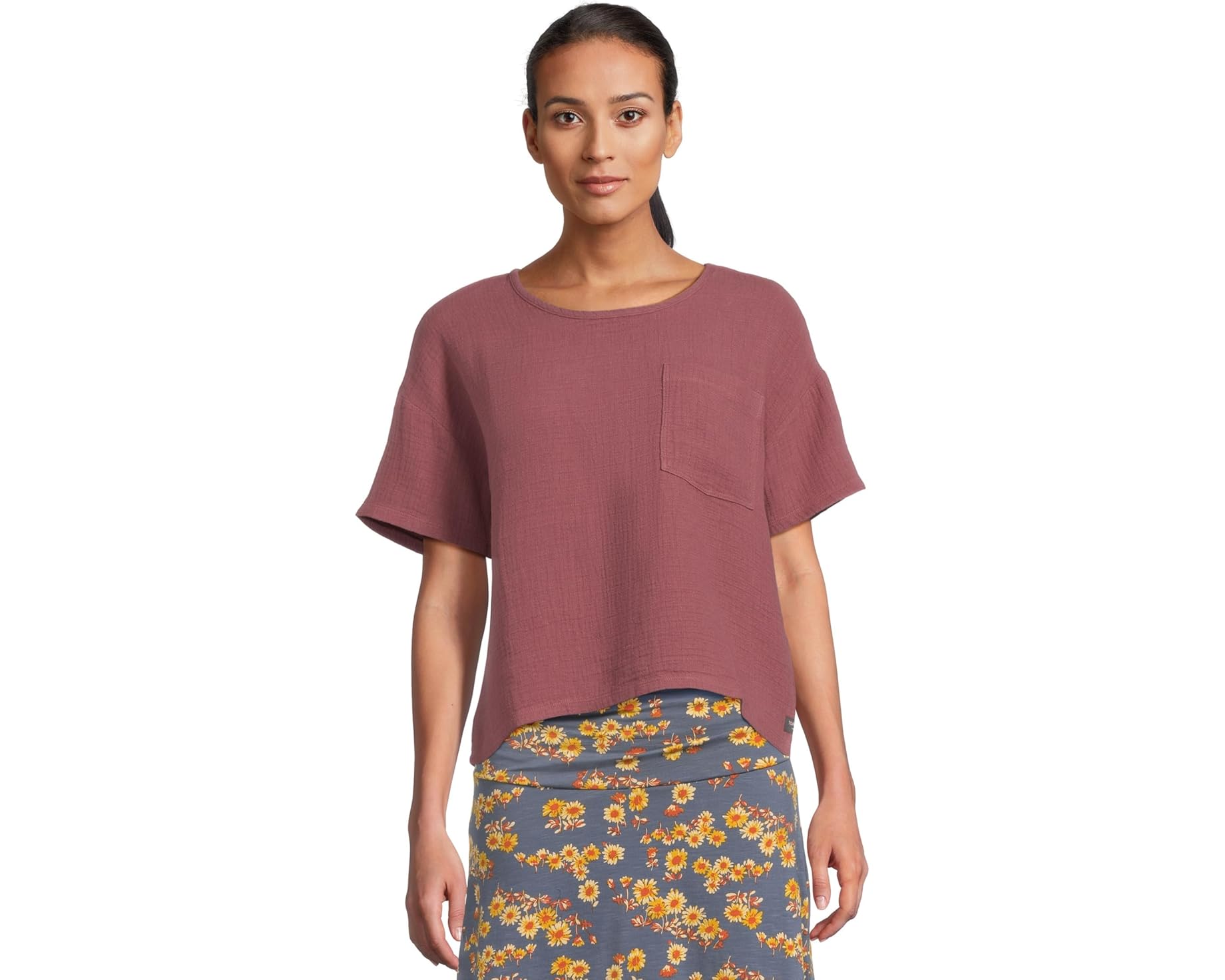 (取寄) レディース テート ダブル ウィーブ ショート スリーブ シャツ Toad&amp;Co women Tate Double Weave Short Sleeve Shirt Wild Ginger｜スウィートラグ