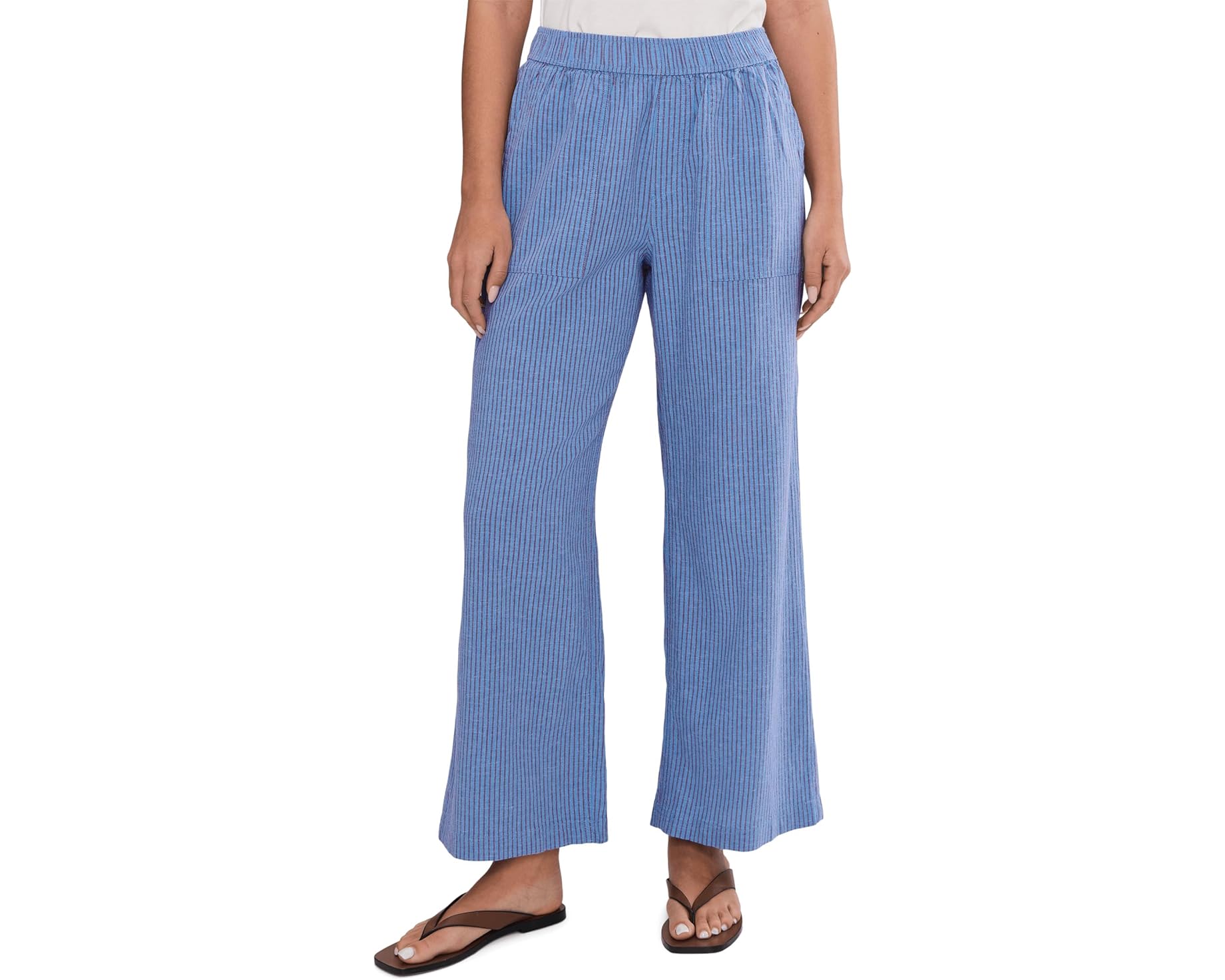 (取寄) レディース タージ ヘンプ ワイド レッグ パンツ Toad&Co women Taj Hemp Wide Leg Pants Blue Jay Railroad Stripe|スウィートラグ