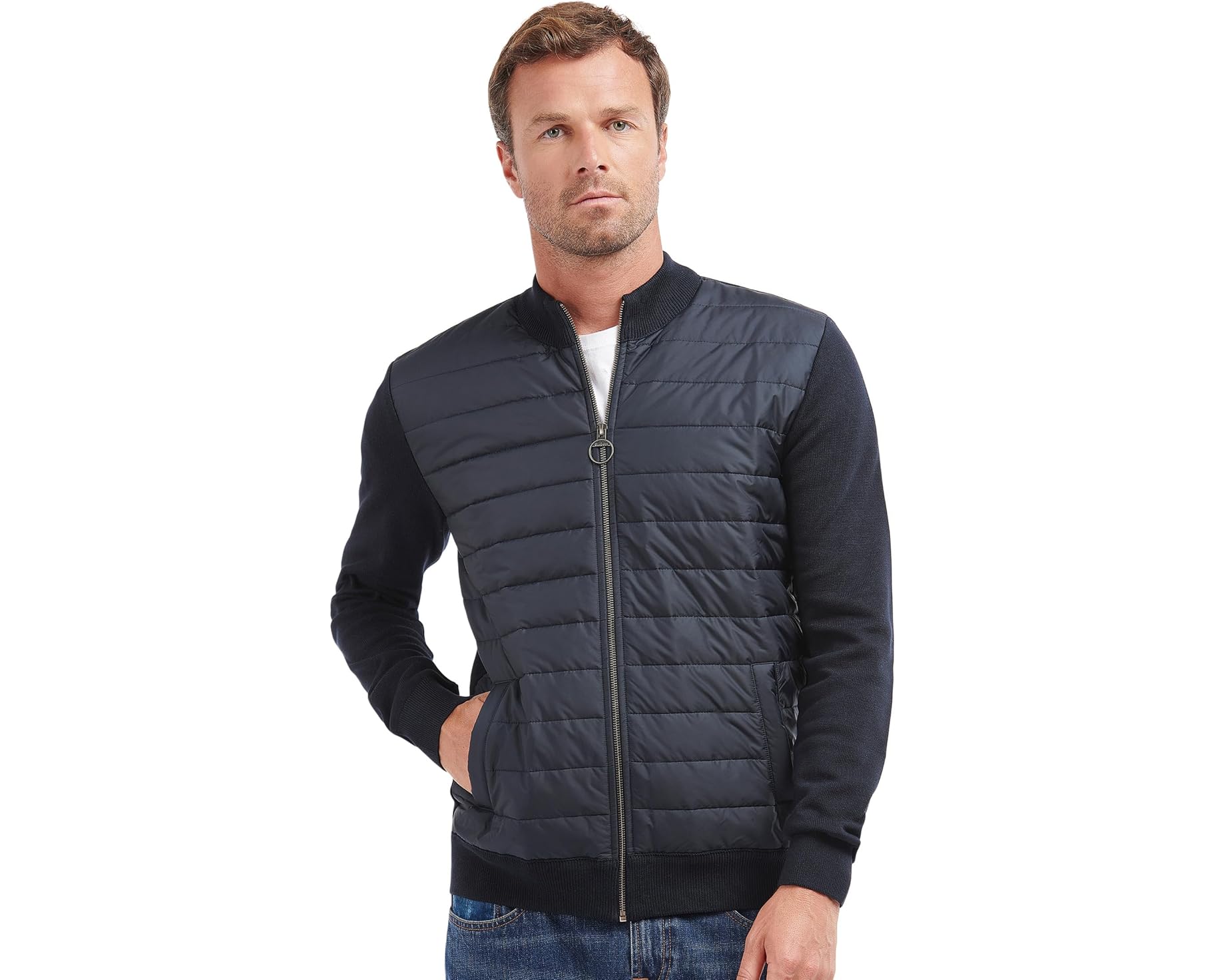 (取寄) バブアー メンズ エッセンシャル カーン バッフル ジップ スルー Barbour men Essential Carn Baffle Zip Thru Navy｜スウィートラグ 39,871円