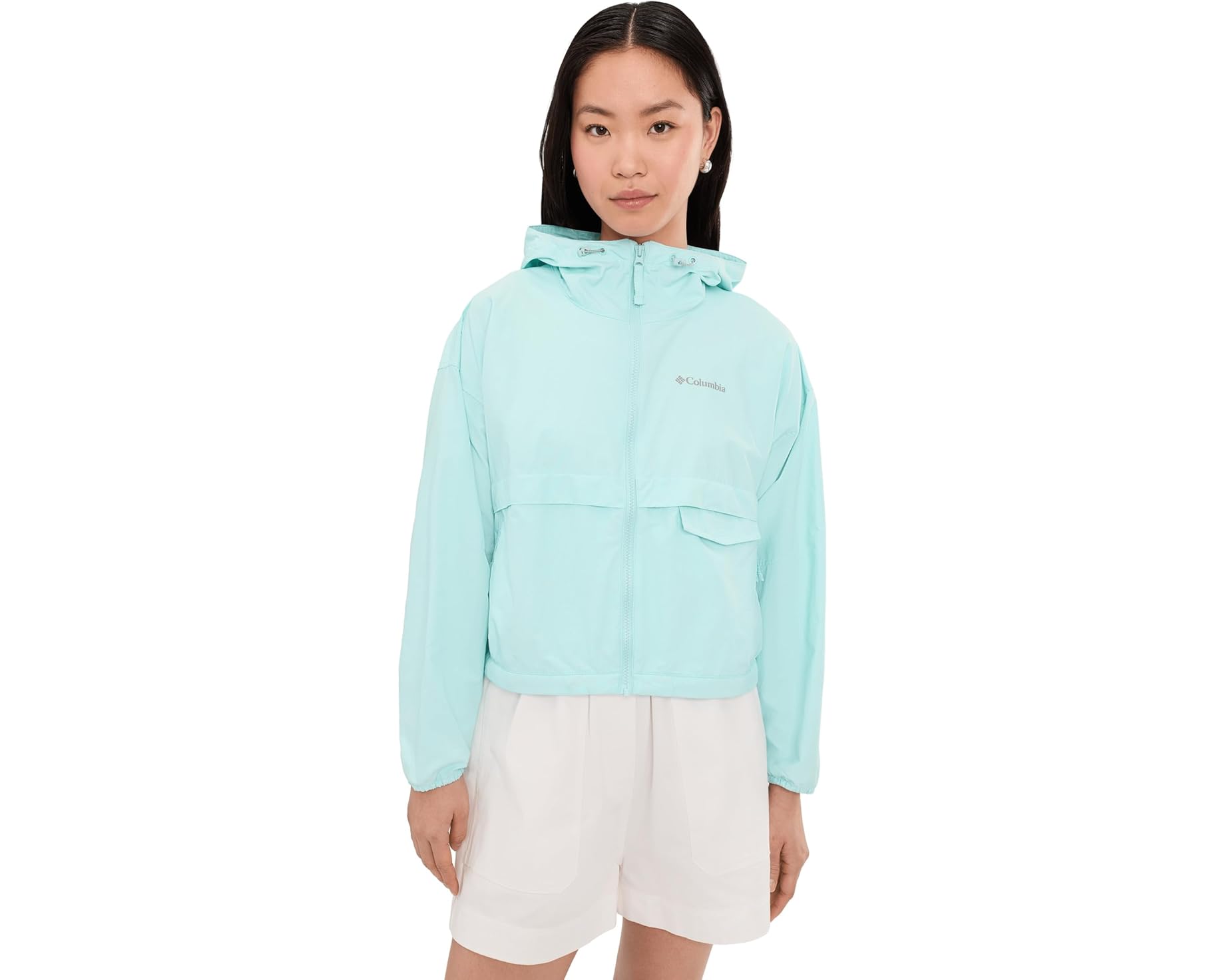 (取寄) コロンビア レディース スパイア クロップド ウィンドブレーカー Columbia women Spire Valley &cent; Cropped Windbreaker Marine Light｜スウィートラグ