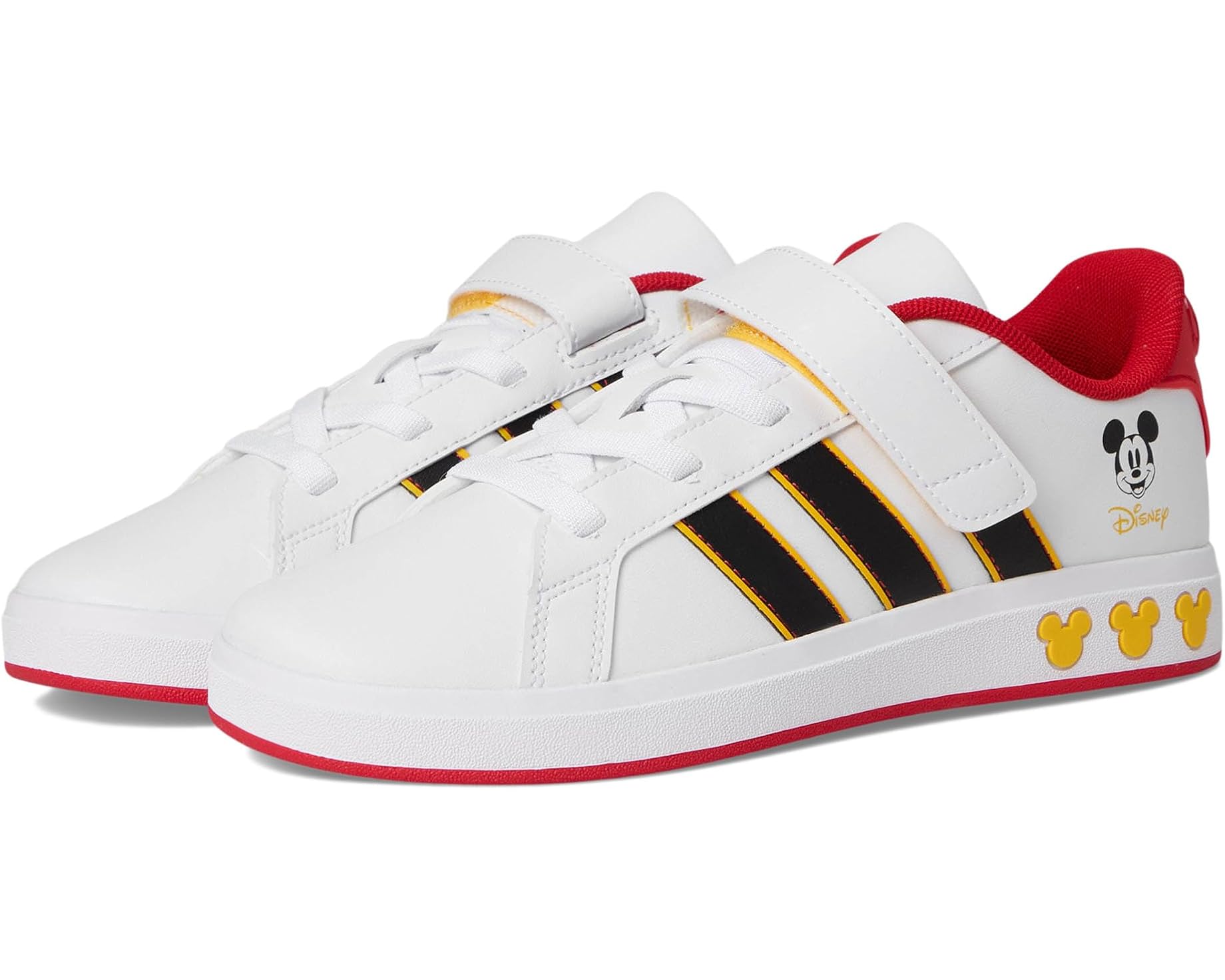 (取寄) アディダス キッズ ディズニー ミッキー マウス グランド コート シューズ (リトル キッド/ビッグ キッド) adidas kids Disney Mickey Mouse Grand Court Shoes (Little Kid/Big Kid) White/Black/Bold Gold｜スウィートラグ