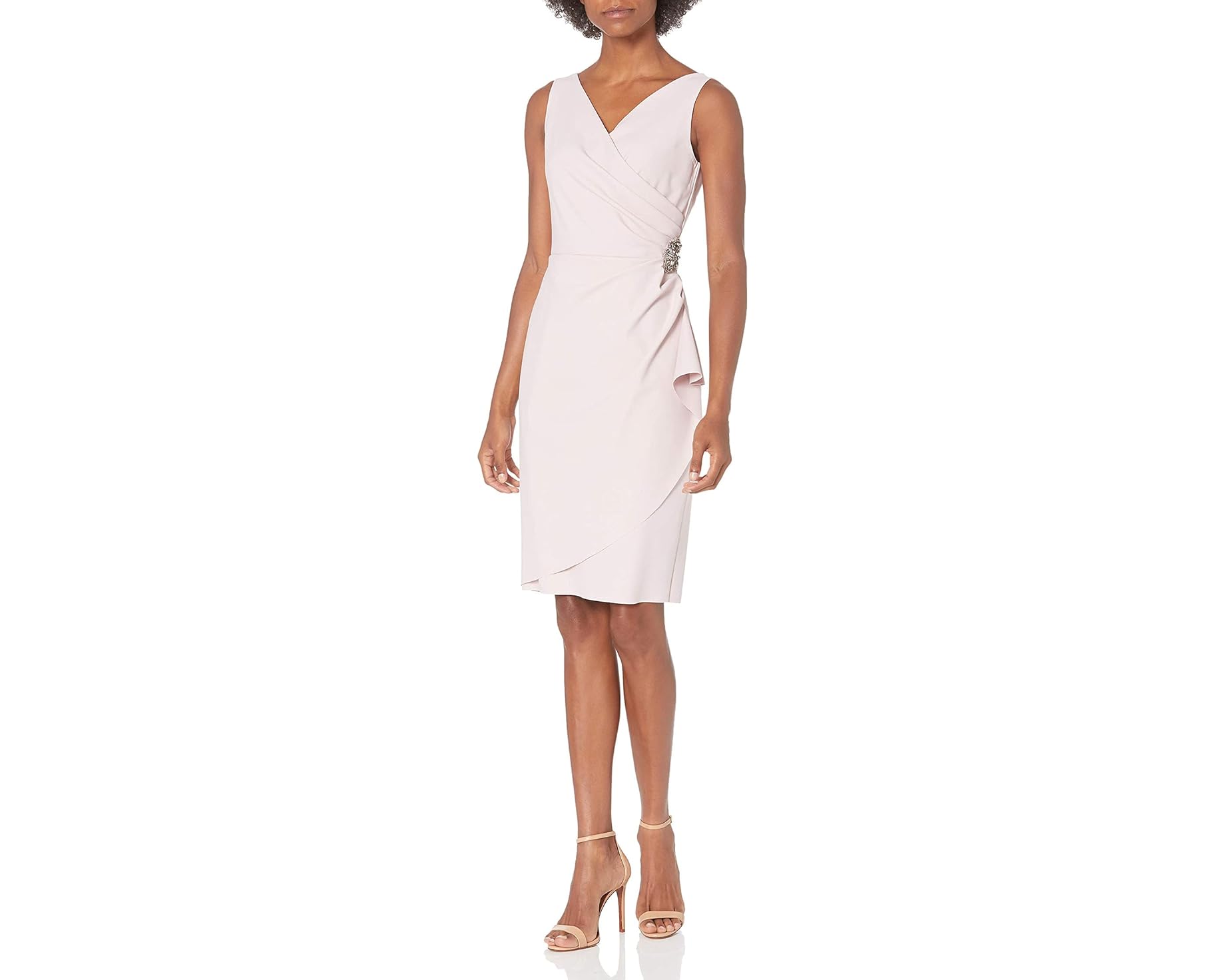 (取寄) アレックス イブニングス レディース ショート スリミング ドレス ウィズ サイド ルーシュド スカート Alex Evenings women Short Slimming Dress with Side Ruched Skirt Blush｜スウィートラグ