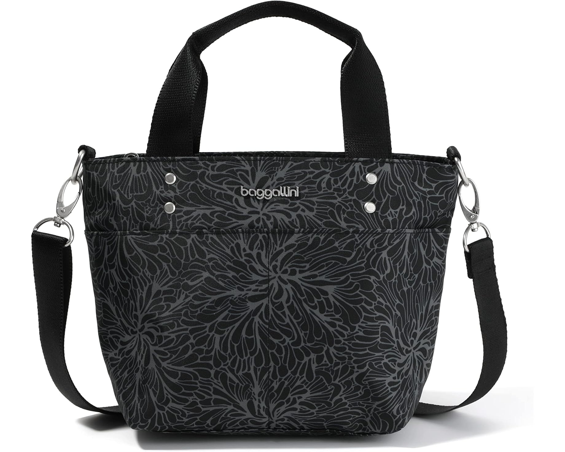 (取寄) バッガリーニ ミニ キャリーオール トート Baggallini Mini Carryall Tote Midnight Blossom Print｜スウィートラグ