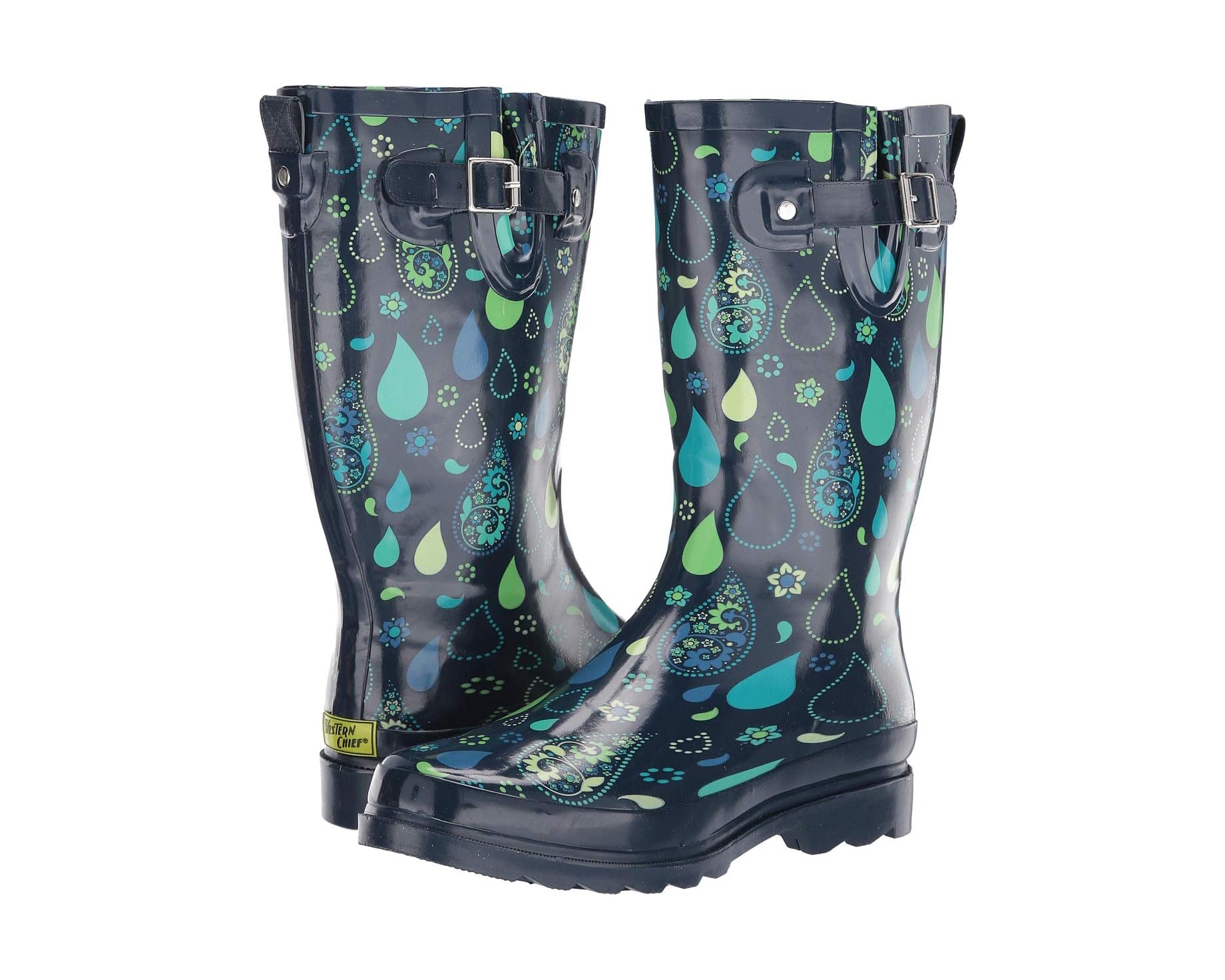 (取寄) ウエスタンチーフ レディース プリンテッド トール レイン ブーツ Western Chief women Printed Tall Rain Boot Pouring Paisley|スウィートラグ