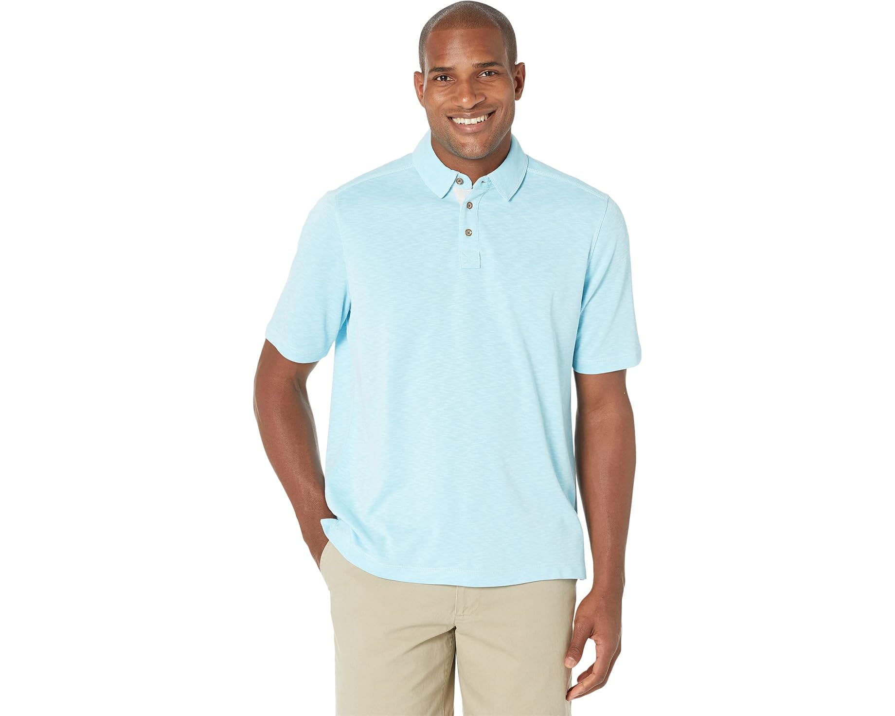 (取寄) メンズ ビンテージ スラブ ポロ Johnston &amp; Murphy men Vintage Slub Polo Turquoise｜スウィートラグ