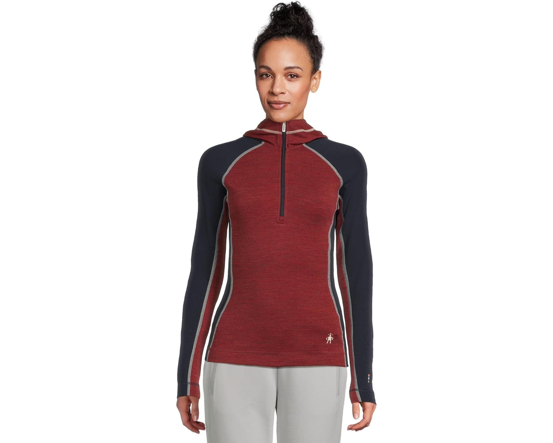 (取寄) スマートウール レディース クラシック サーマル メリノ ベース レイヤー 1/2 ジップ ブーディ Smartwool women Classic Thermal Merino Base Layer 1/2 Zip Hoodie Currant Heather｜スウィートラグ