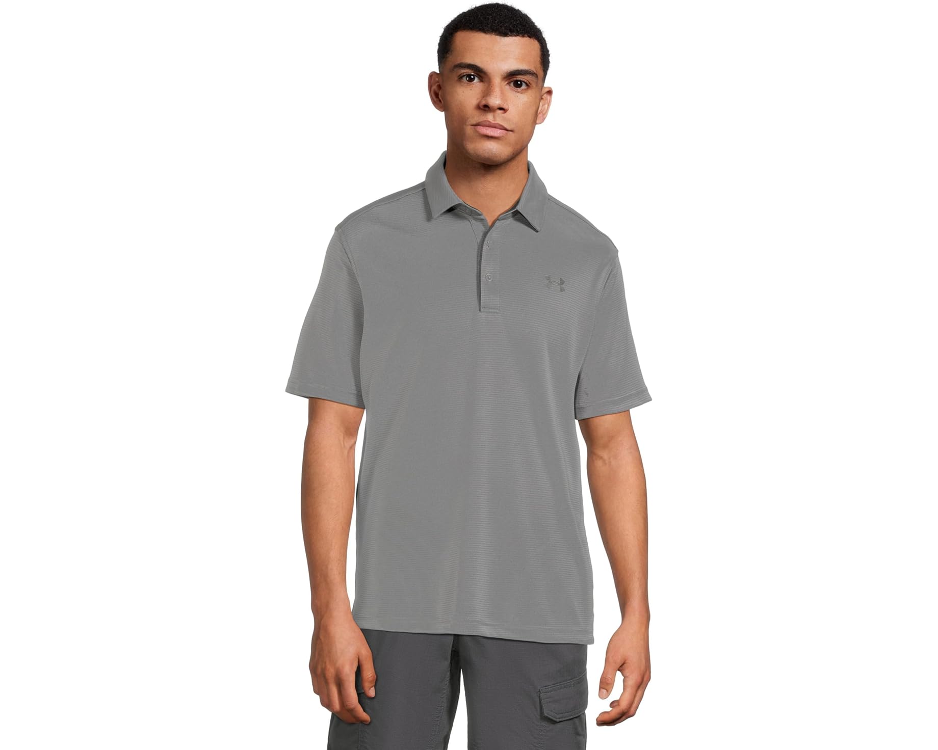 (取寄) アンダーアーマー ゴルフ メンズ テック ポロ Under Armour Golf men Tech Polo Graphite/Black/Black｜スウィートラグ