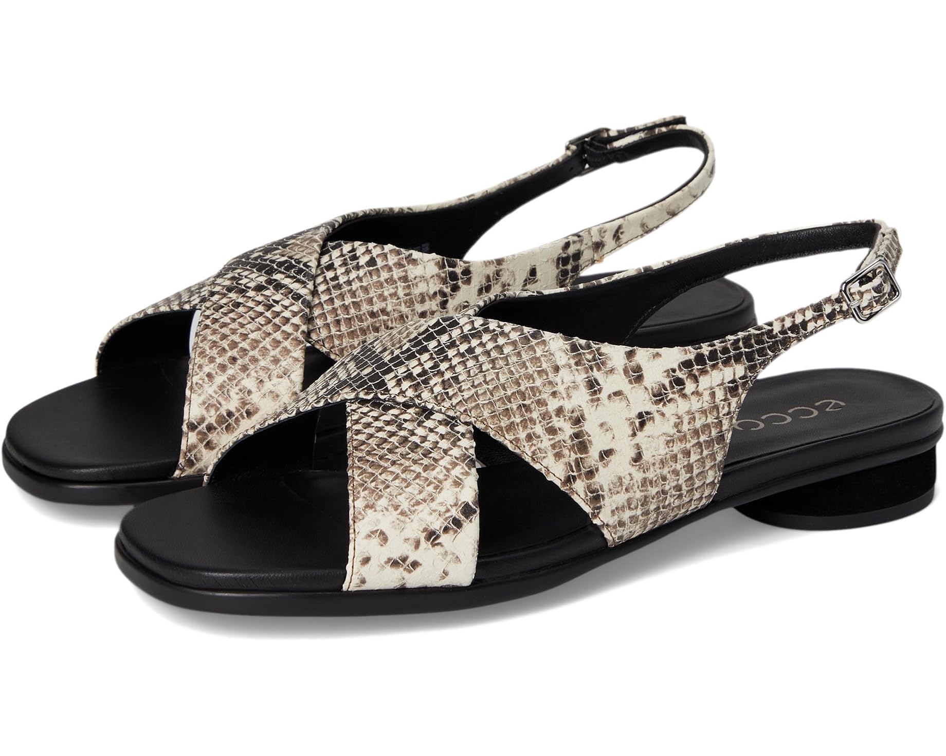 (取寄) エコー レディース スカルプ アルバ 25 スリングバック サンダル ECCO women Sculpted Alba 25 Slingback Sandal Dark Clay Snake Print｜スウィートラグ