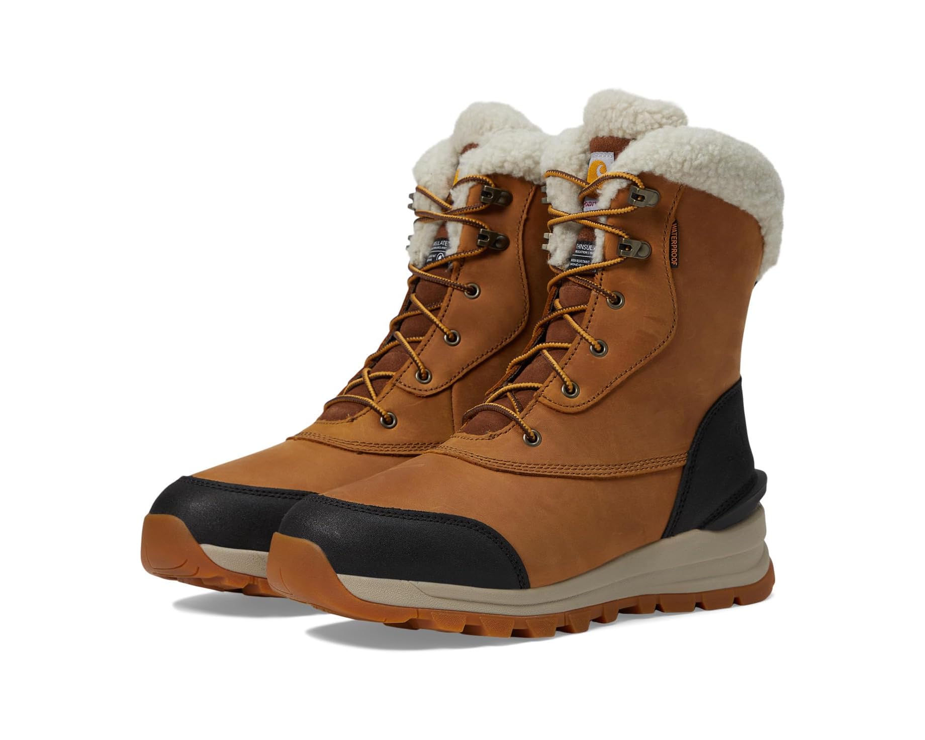(取寄) カーハート レディース ペルストン Wp インス。 ウィンター ブーツ Carhartt women Pellston WP Ins. 8" Winter Boot Light Brown Oil Nubuck｜スウィートラグ