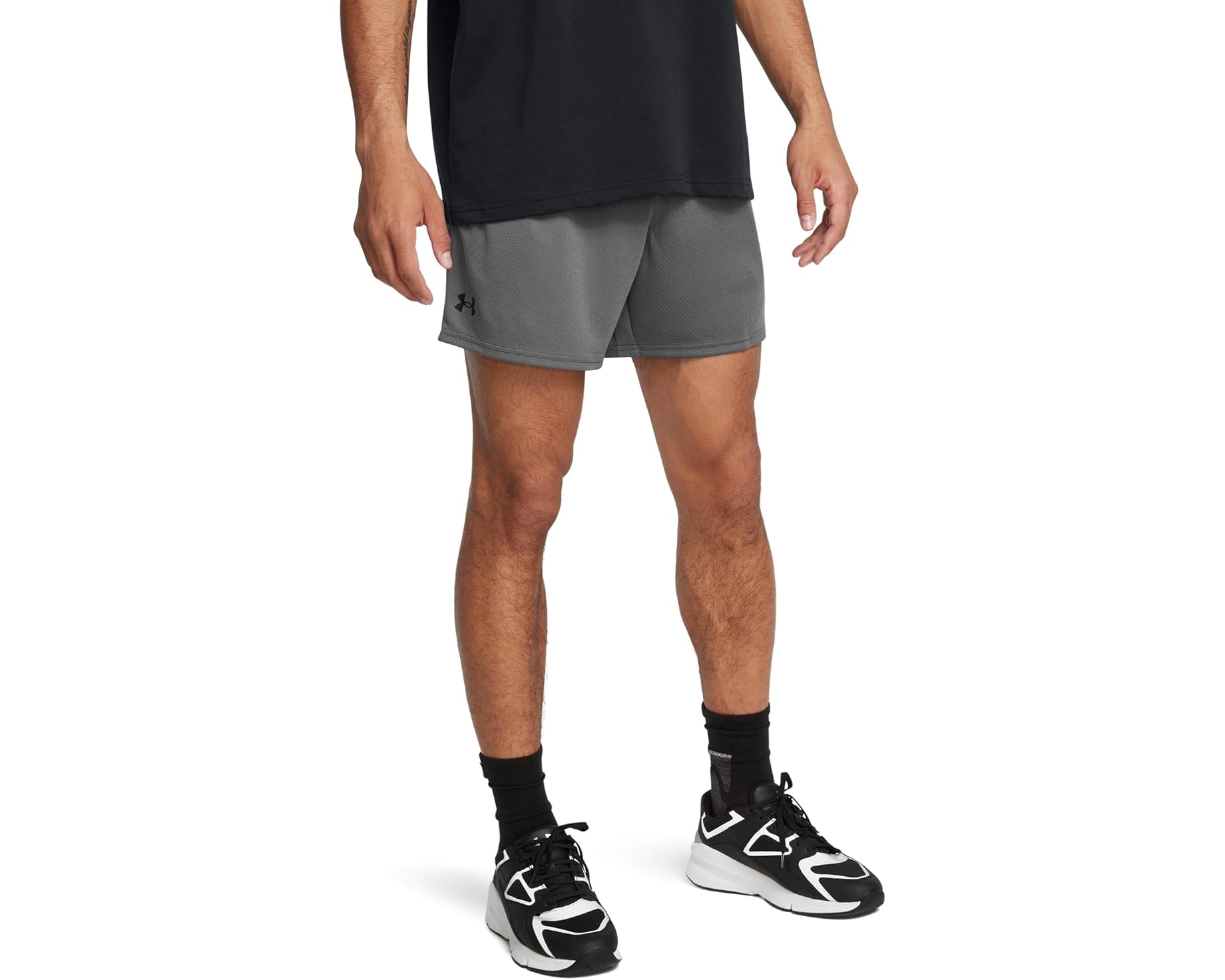 (取寄) アンダーアーマー メンズ テック 6 インチ メッシュ ショーツ Under Armour men Tech 6 Inch Mesh Shorts Castlerock/Black｜スウィートラグ