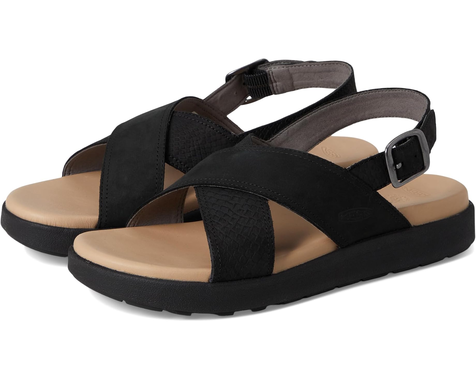 (取寄) キーン レディース エル ラグゼ クロス ストラップ KEEN women Elle Luxe Cross Strap Black/Black｜スウィートラグ