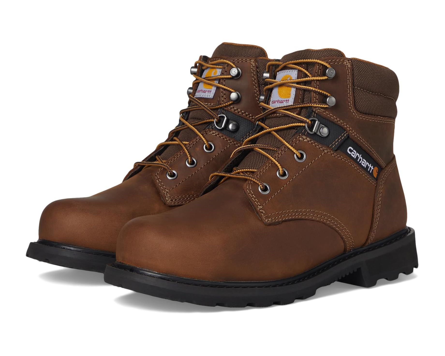 (取寄) カーハート メンズ トラディショナル ウェルト スティール トゥ ワーク ブーツ Carhartt men Traditional Welt 6" Steel Toe Work Boots Crazy Horse Brown Leather｜スウィートラグ