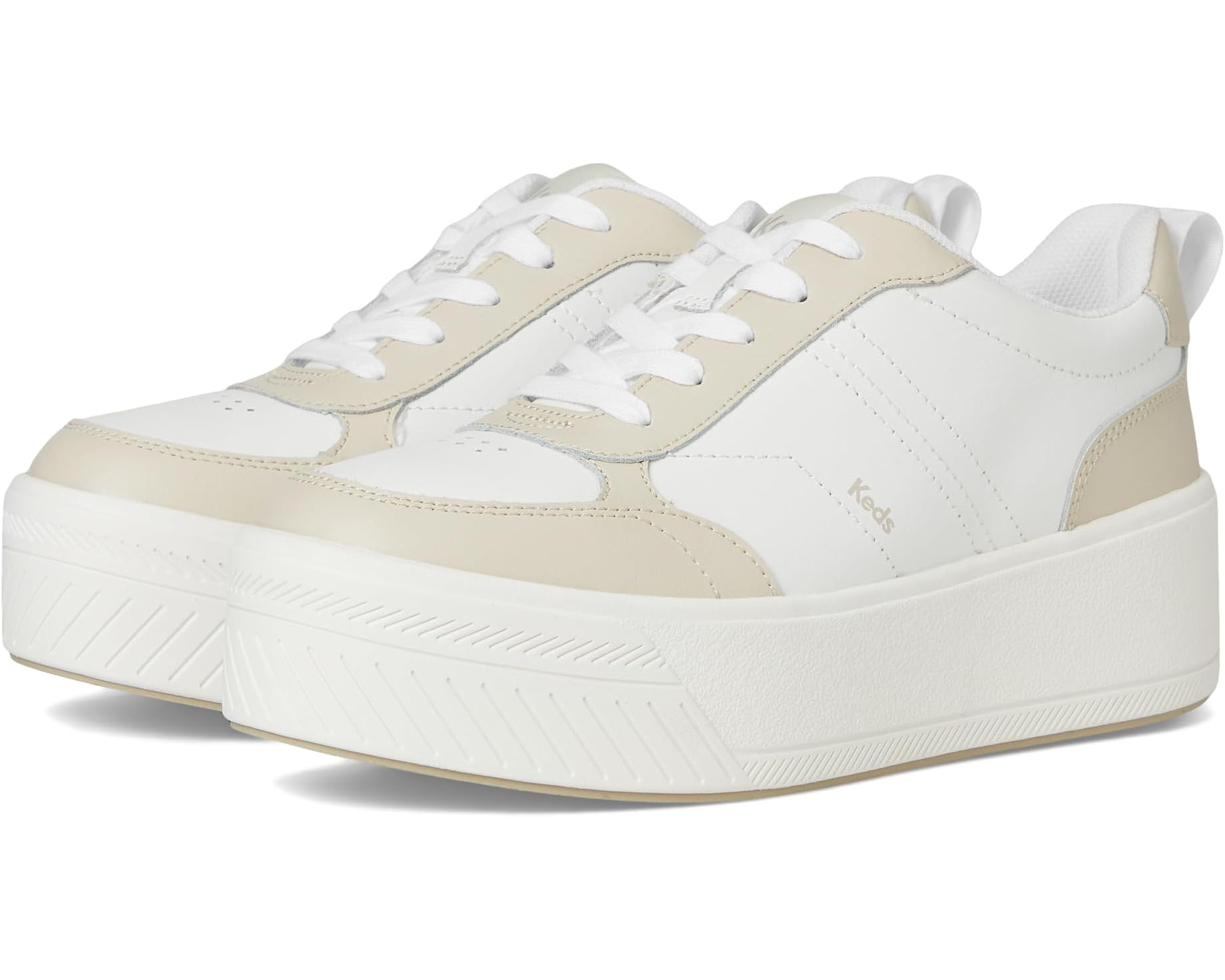 (取寄) ケッズ レディース スカイラー リ レース-アップ Keds women Skyler II Lace-Up White/Beige Leather｜スウィートラグ