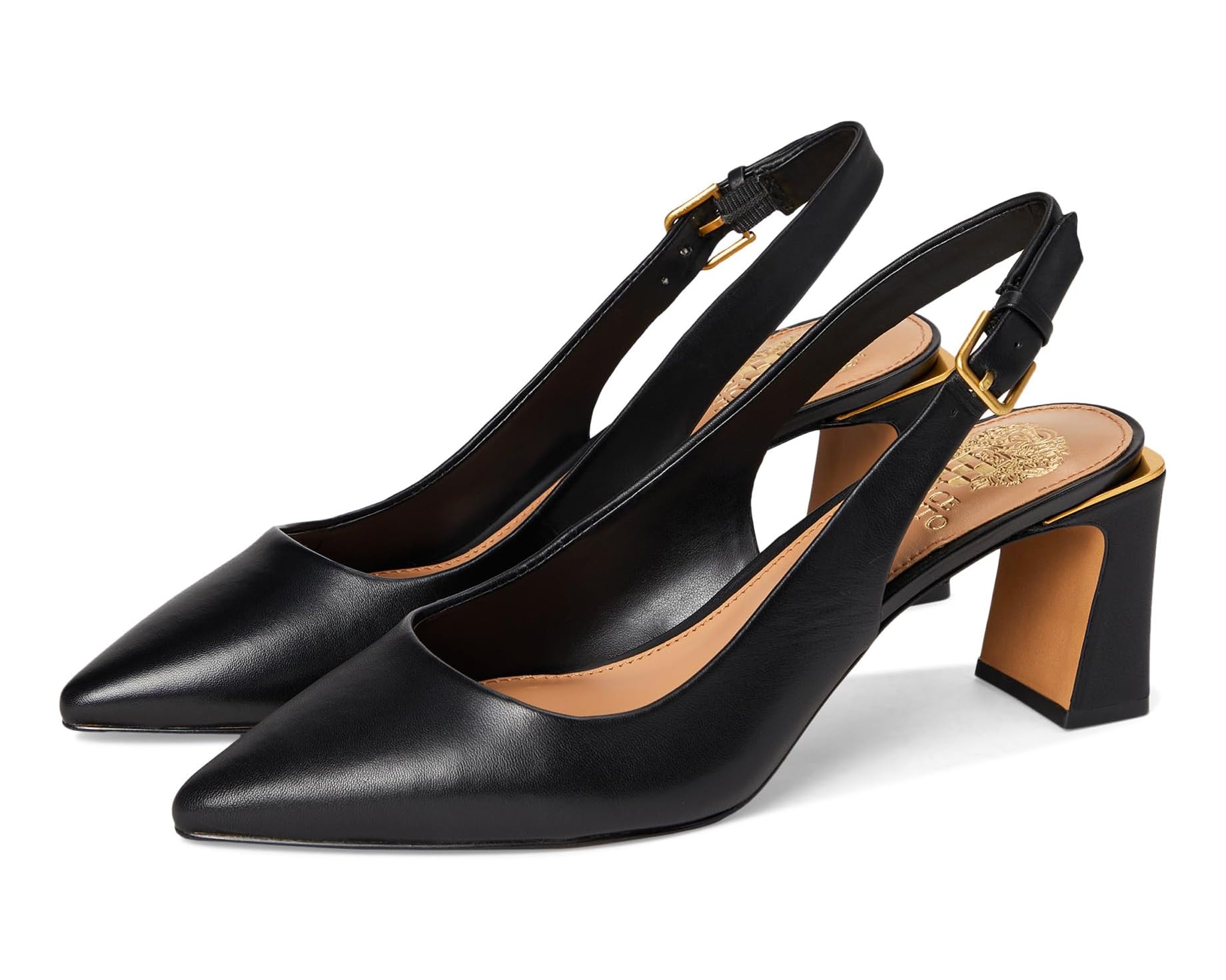 (取寄) ヴィンスカムート レディース ハムデン バックル スリングバック ポンプ Vince Camuto women Hamden Buckle Slingback Pump Black｜スウィートラグ