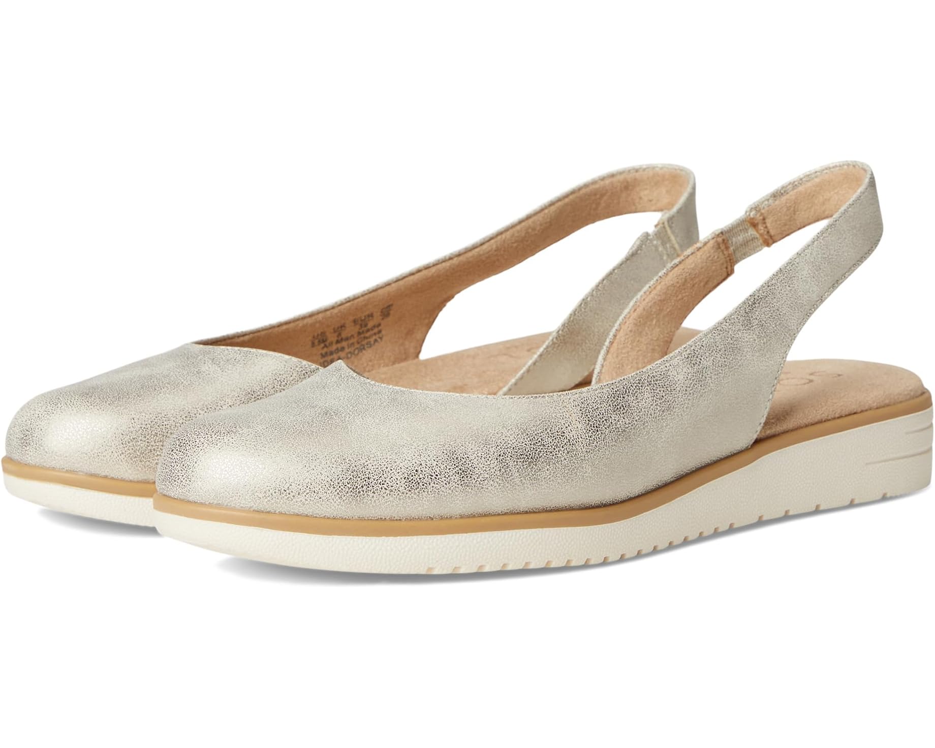 (取寄) ナチュラライザー レディース アイデア スリングバック バレエ フラッツ Naturalizer women Idea D'Orsay Slingback Ballet Flats Light Gold Faux Leather｜スウィートラグ