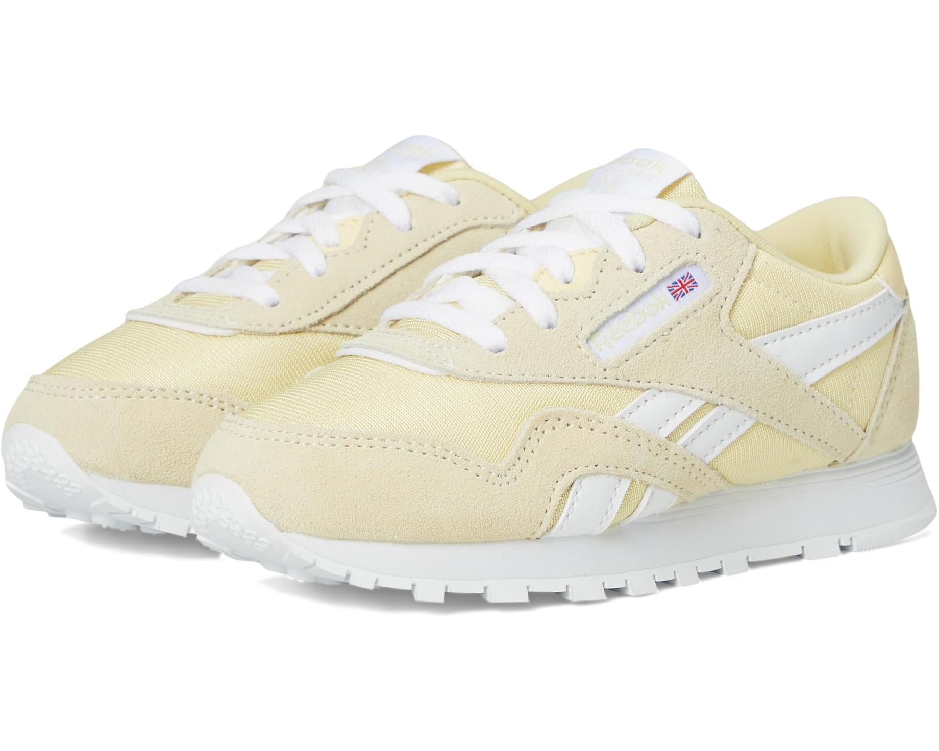 (取寄) リーボック キッズ クラシック ナイロン (リトル キッド) Reebok kids Classic Nylon (Little Kid) Bleached Yellow/White｜スウィートラグ